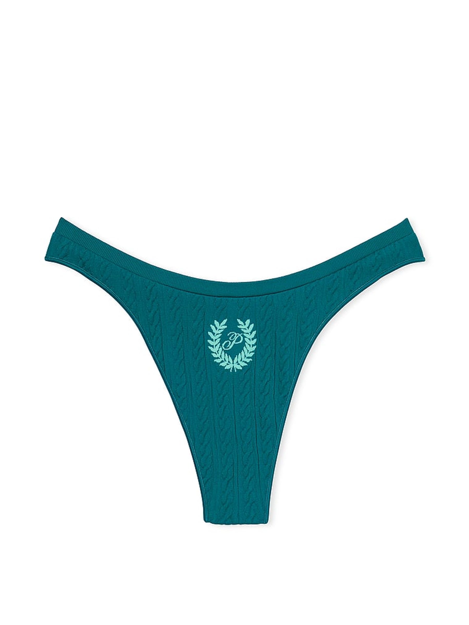 Jade Way Green Seamless High Leg Scoop Thong Knickers - Image 3 of 3