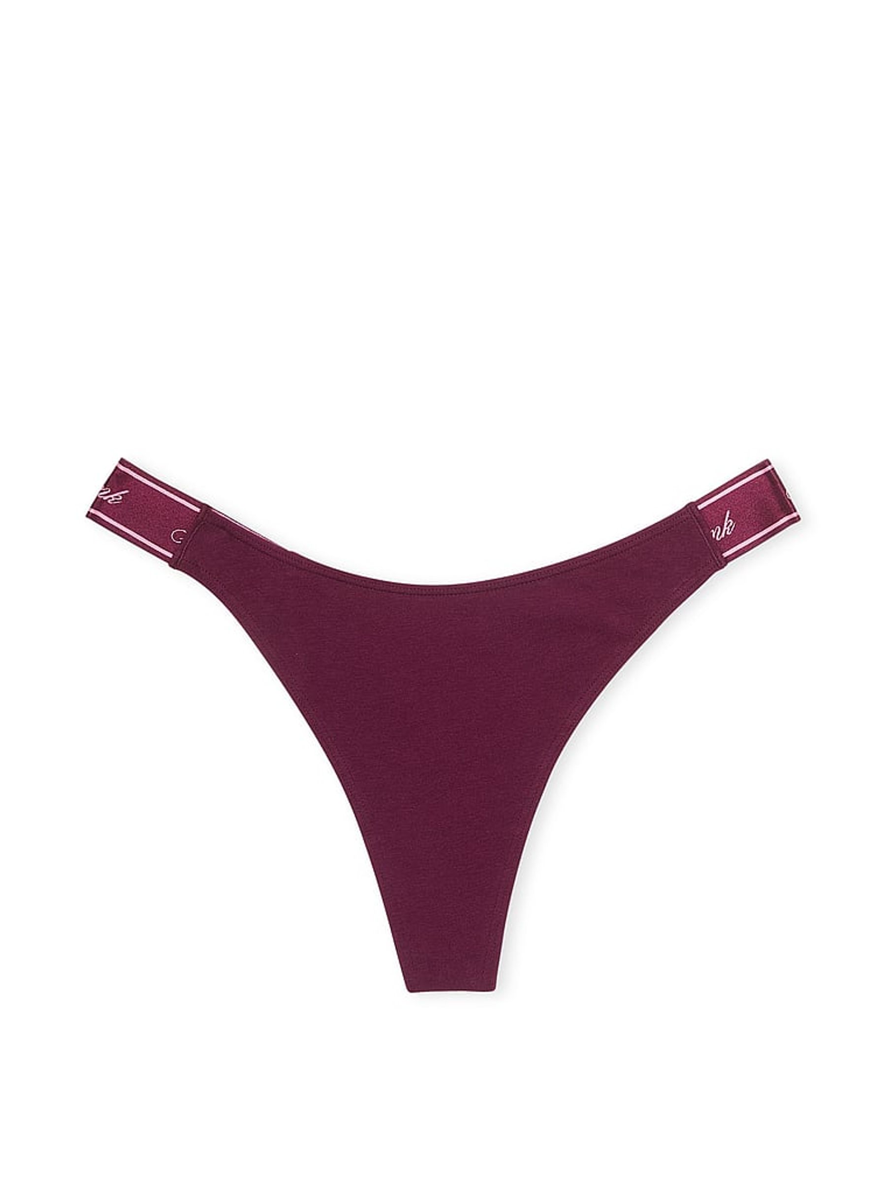 Purple Rose Thong Cotton Logo Knickers - Image 3 of 3