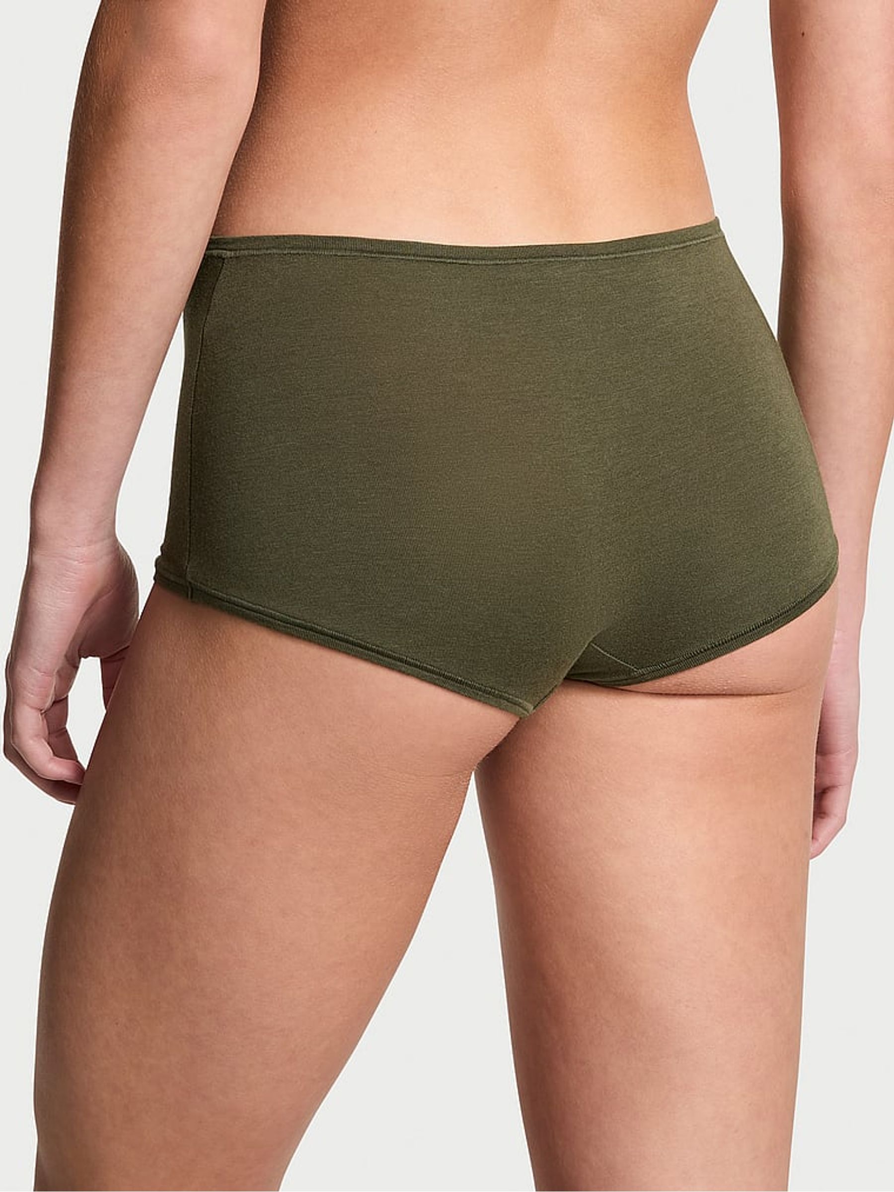 Olive Green Cotton Boyshort Knickers - Image 2 of 3