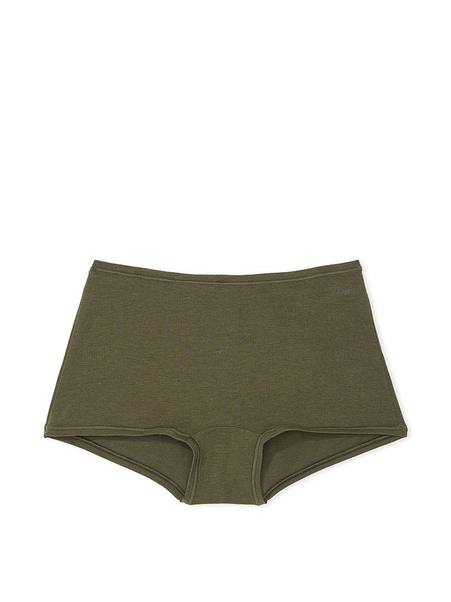 Olive Green Cotton Boyshort Knickers - Image 3 of 3