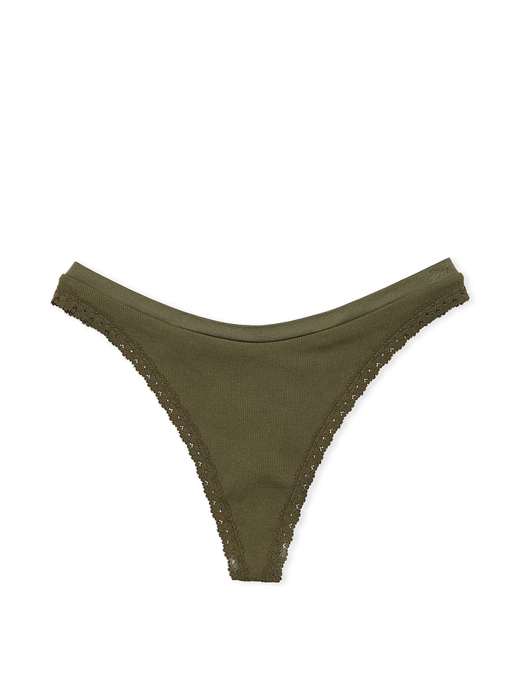 Olive Green Thong Seamless Knickers - Image 3 of 3