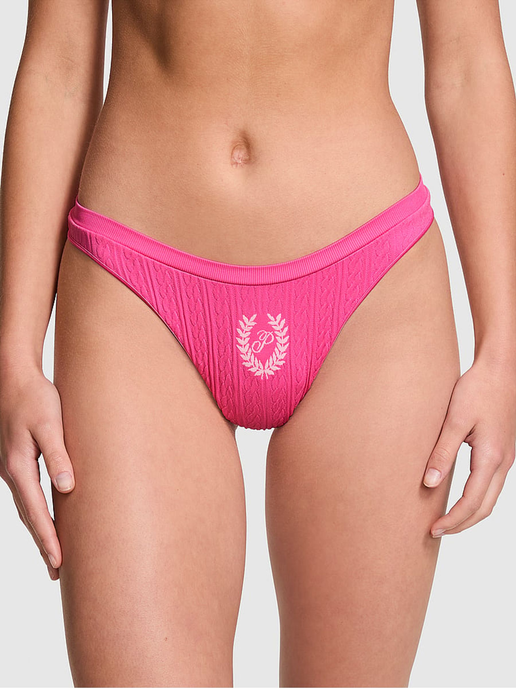 Pink Rose Seamless High Leg Scoop Thong Knickers - Image 1 of 3