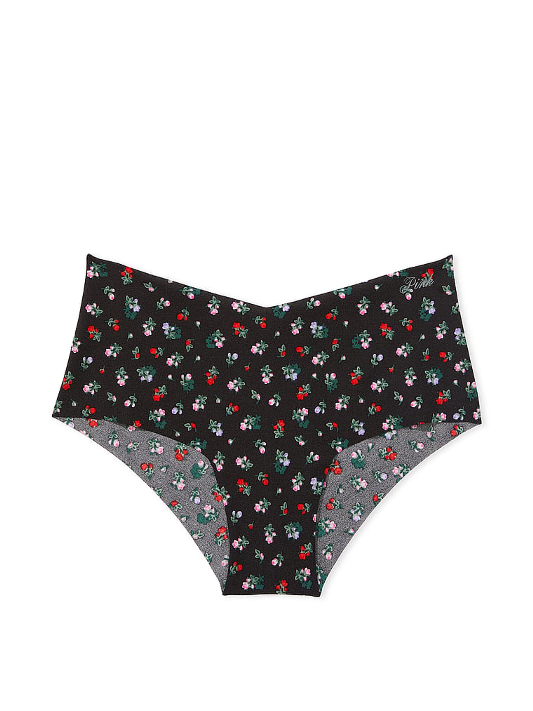 Black Floral Cheeky No Show Lace Trim Hipster Knickers - Image 3 of 3