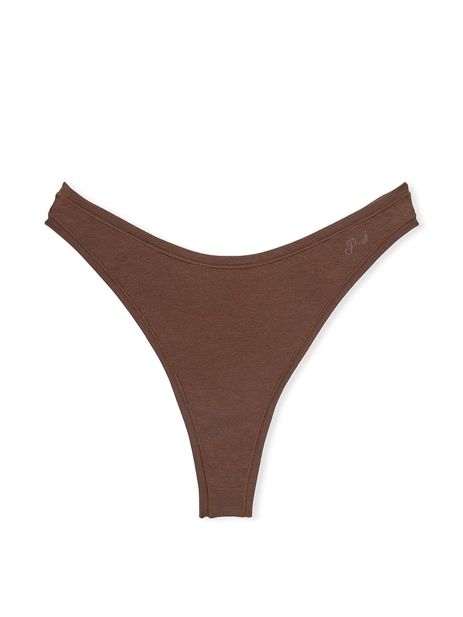 Ganache Nude Thong Cotton Knickers - Image 3 of 3