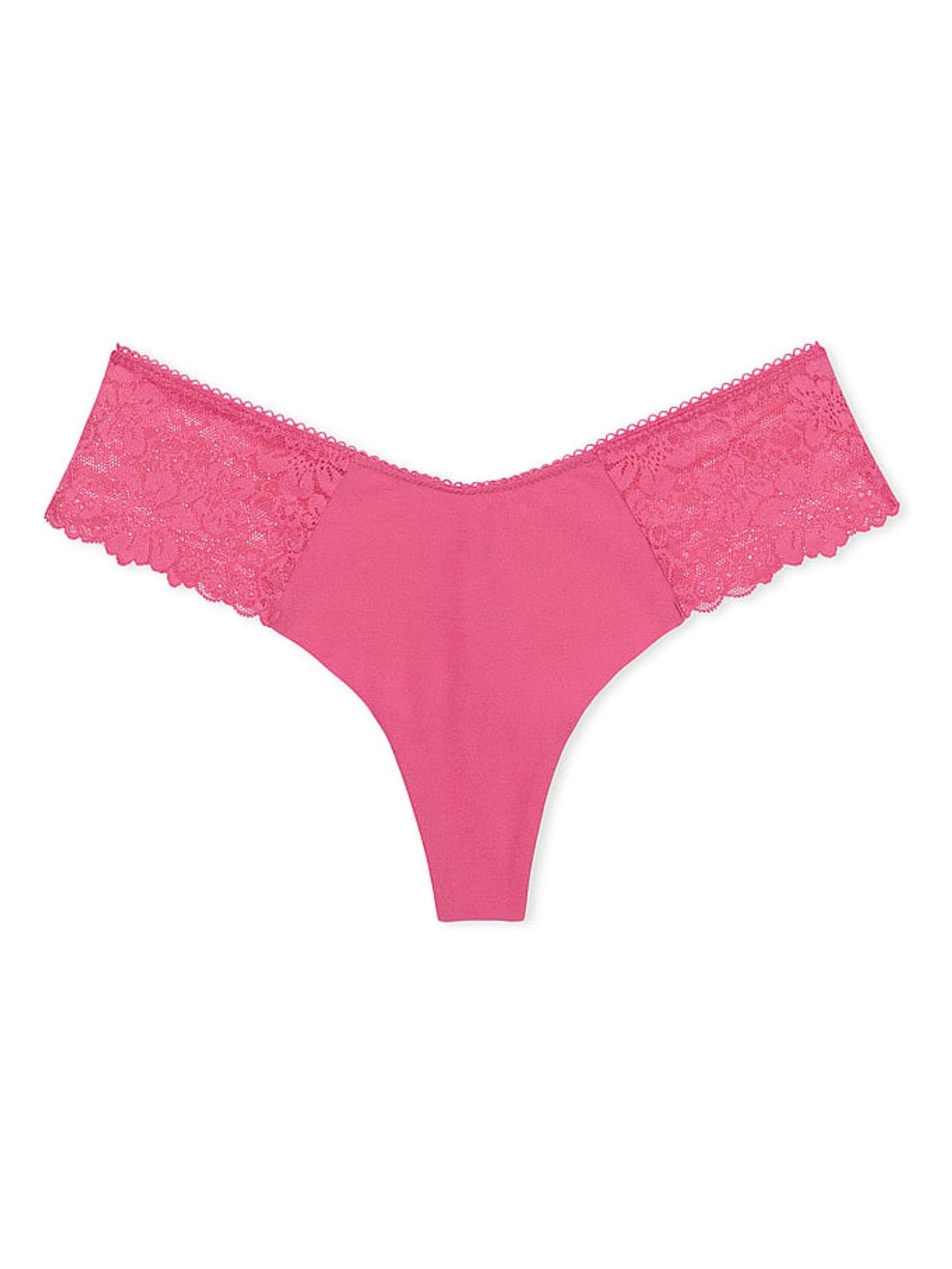 Pink Rose Thong No Show Lace Trim Hipster Knickers - Image 3 of 3