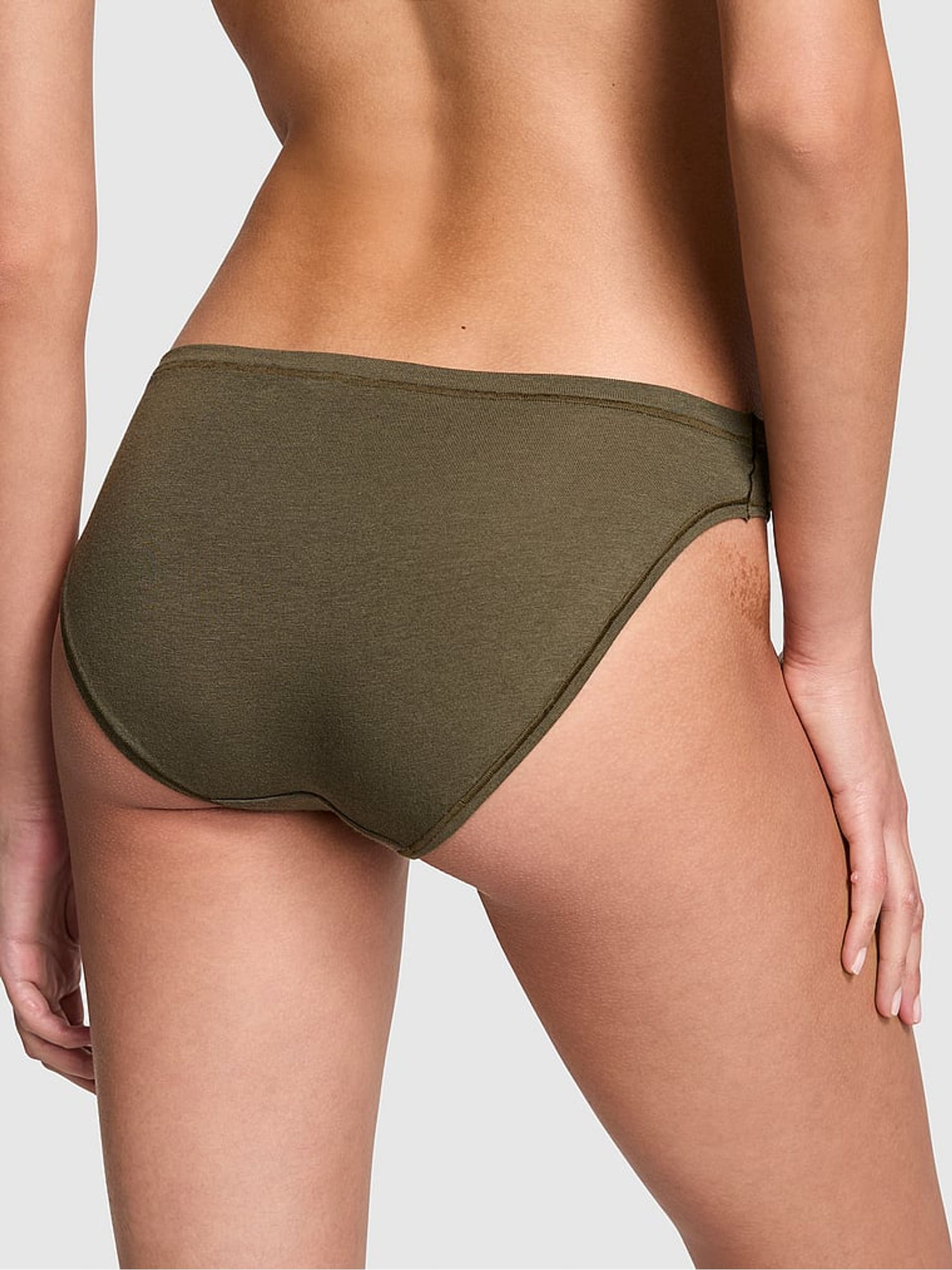 Olive Green Bikini Cotton Knickers - Image 2 of 3