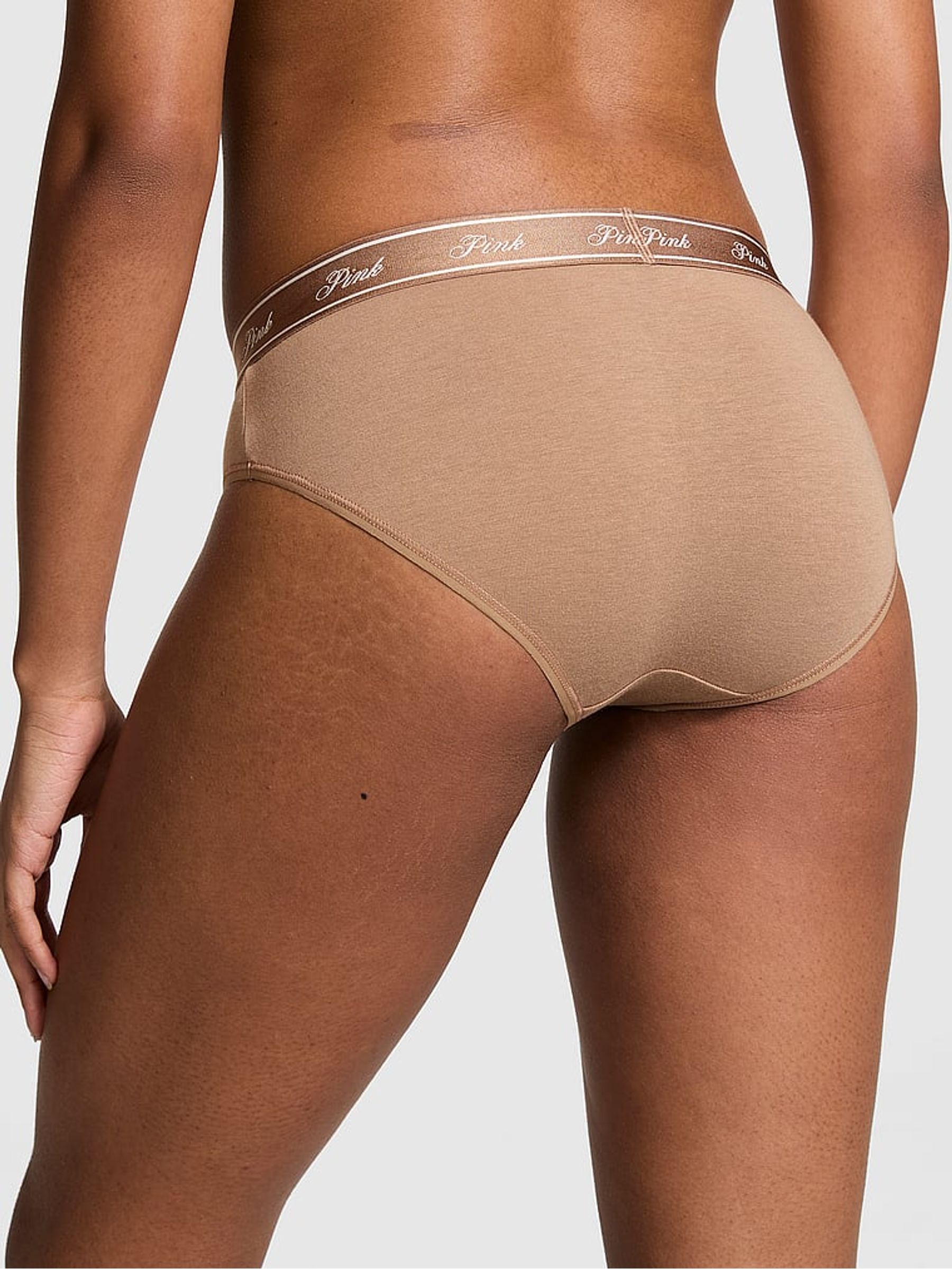 Latte Brown Hipster Cotton Logo Knickers - Image 2 of 3