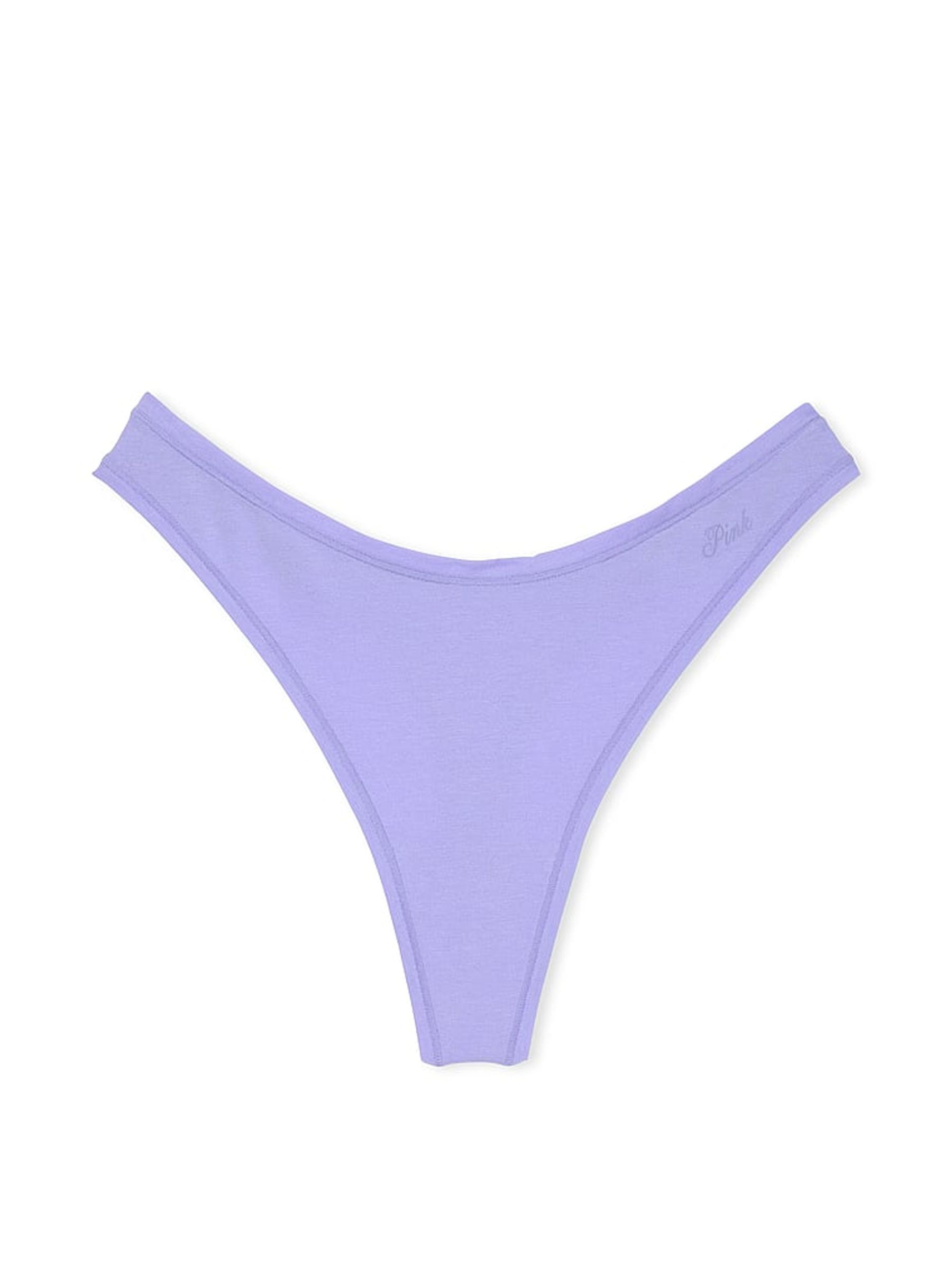 Purple Cloud Thong Cotton Knickers - Image 3 of 3