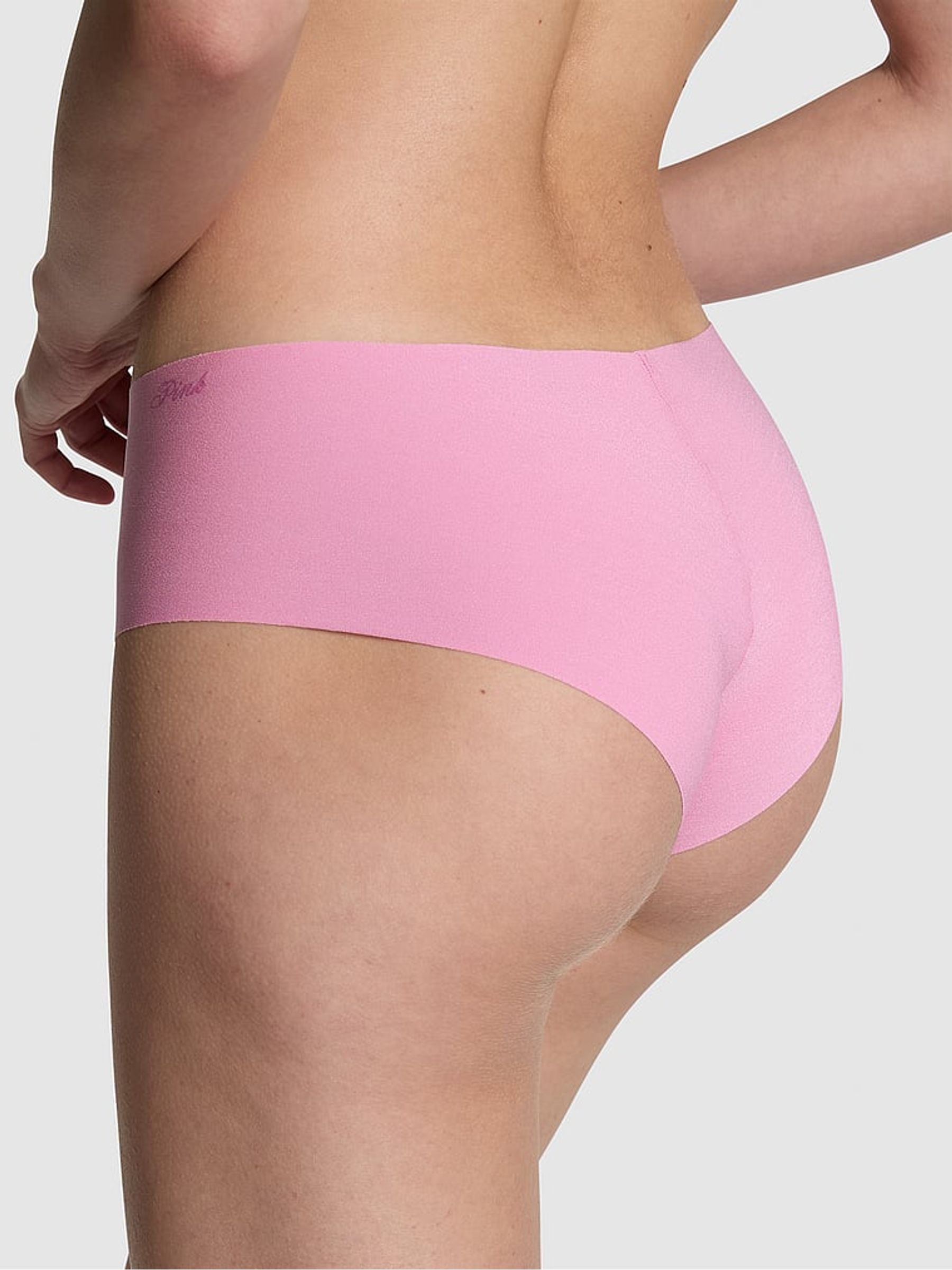 Moonstone Pink Cheeky No Show Lace Trim Hipster Knickers - Image 2 of 3