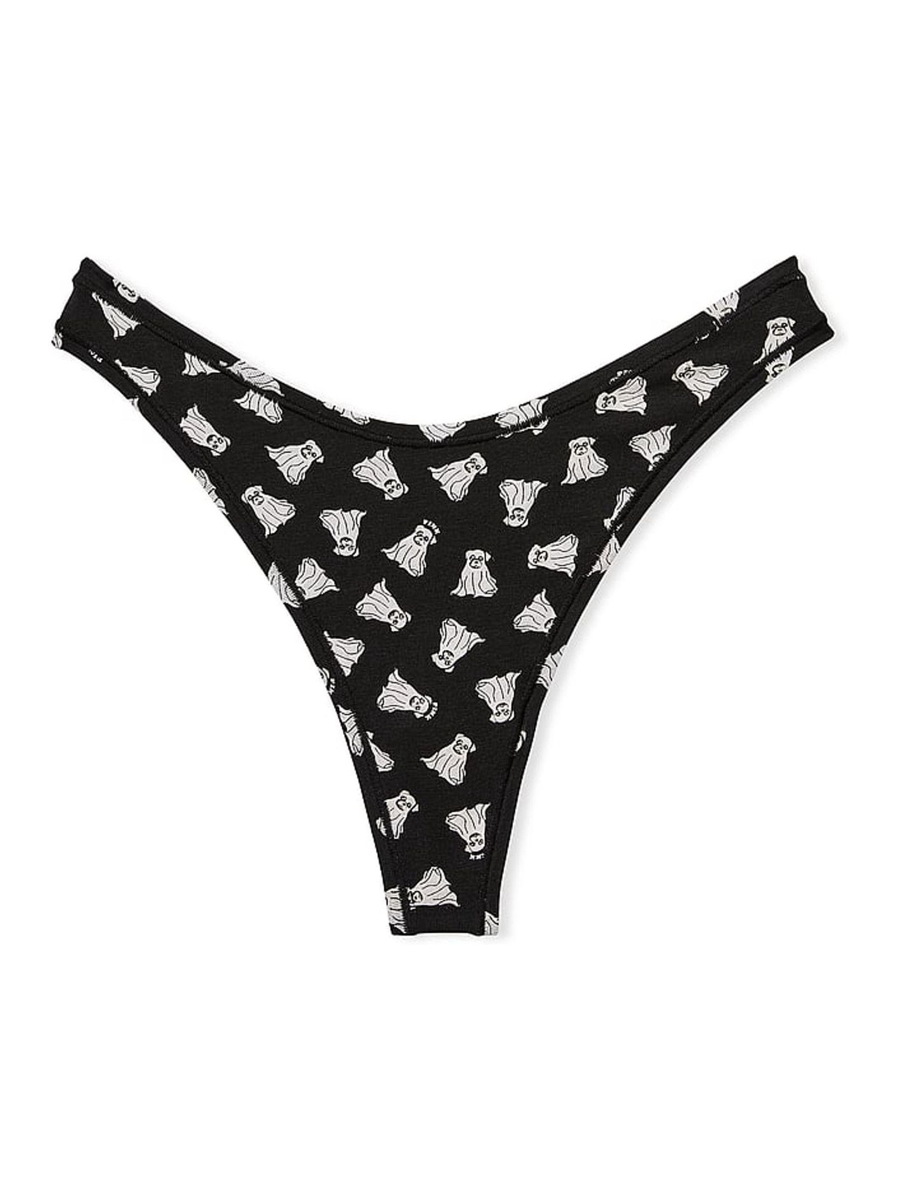 Black Ghost Thong Cotton Cheeky Knickers - Image 2 of 2