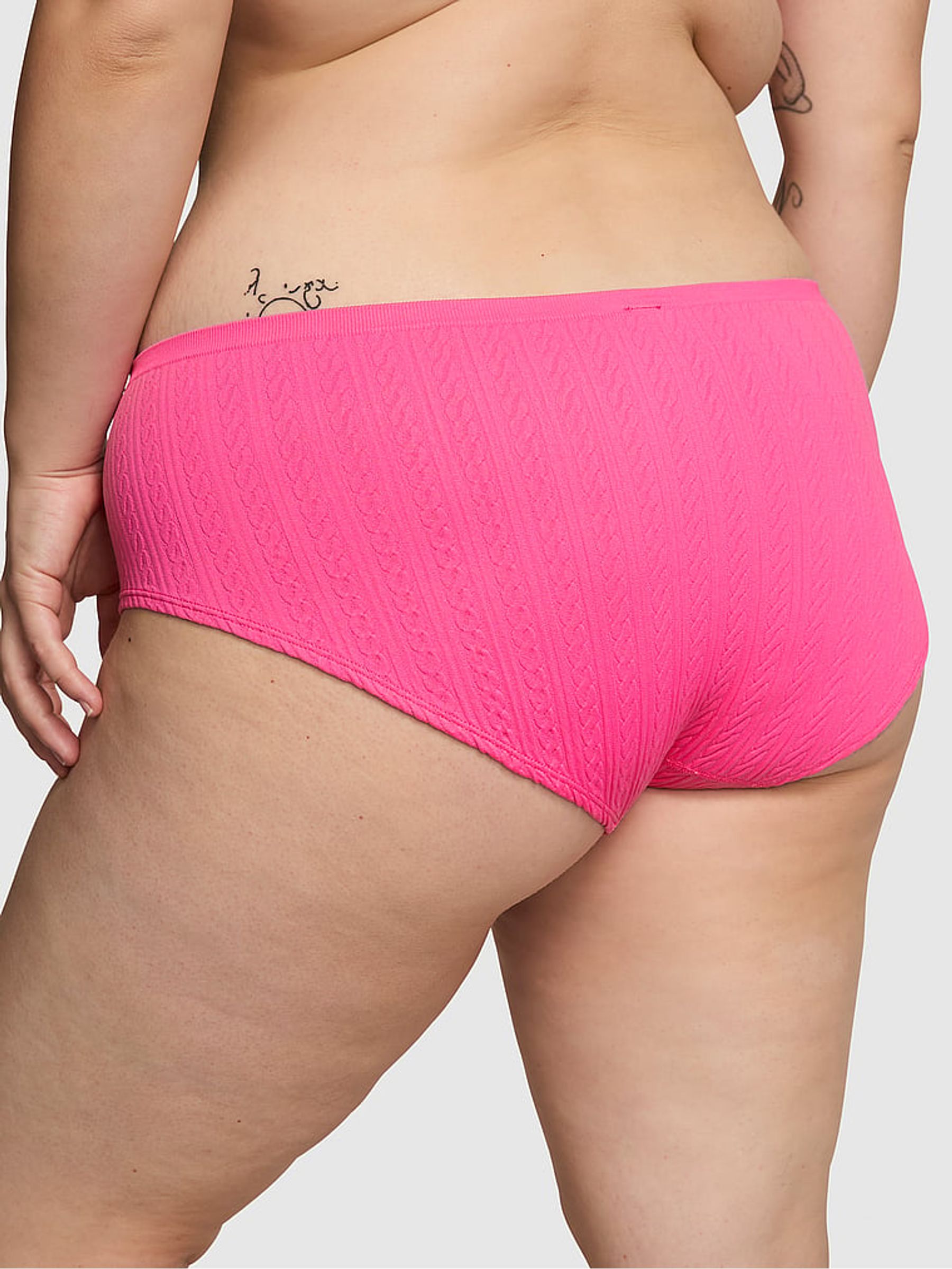 Pink Rose Seamless Cable Knit Hipster Knickers - Image 2 of 3