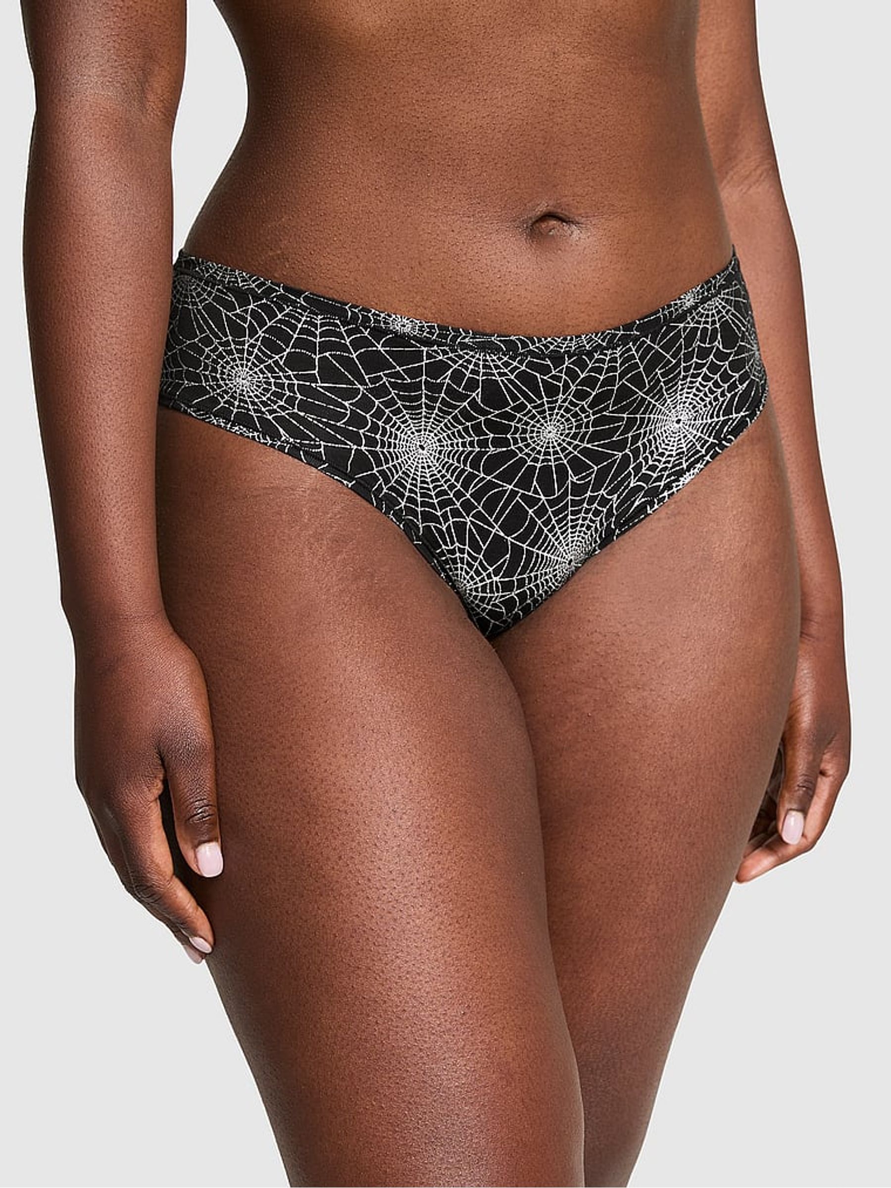 Black Halloween Spider Web Cheeky Cotton Cheeky Knickers - Image 1 of 3