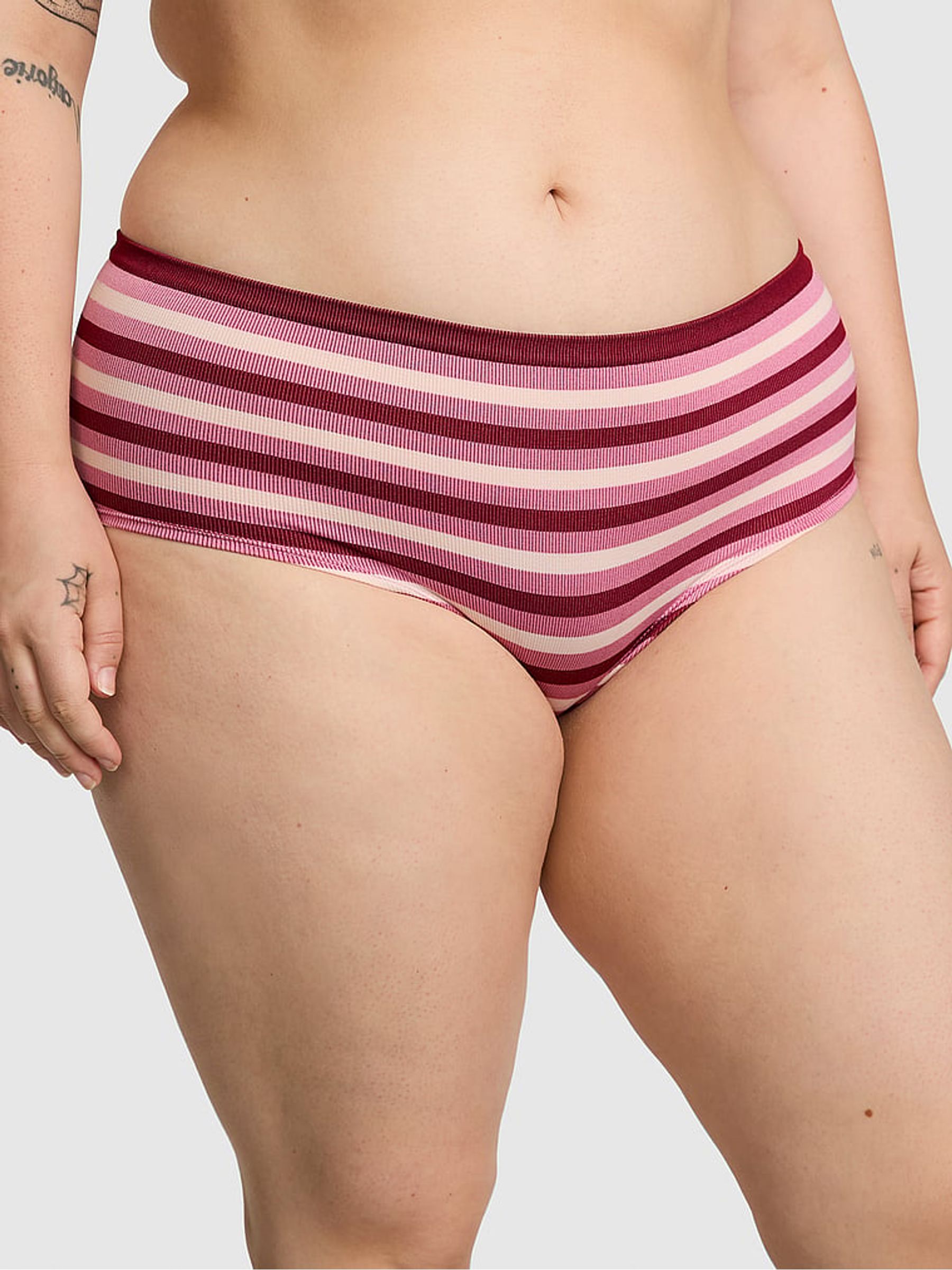 Pink Stripe Hipster Seamless Knickers - Image 1 of 3