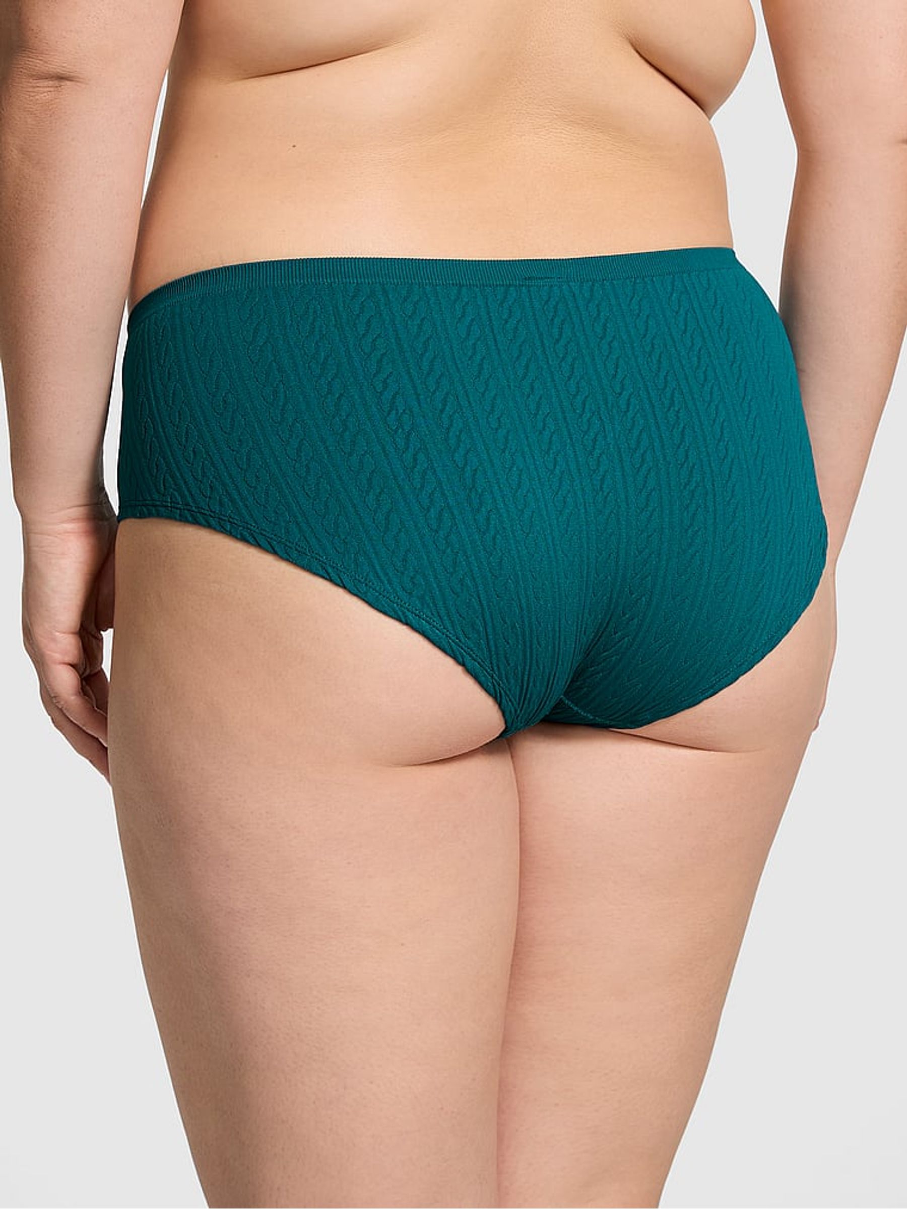 Jade Way Green Seamless Cable Knit Hipster Knickers - Image 2 of 3