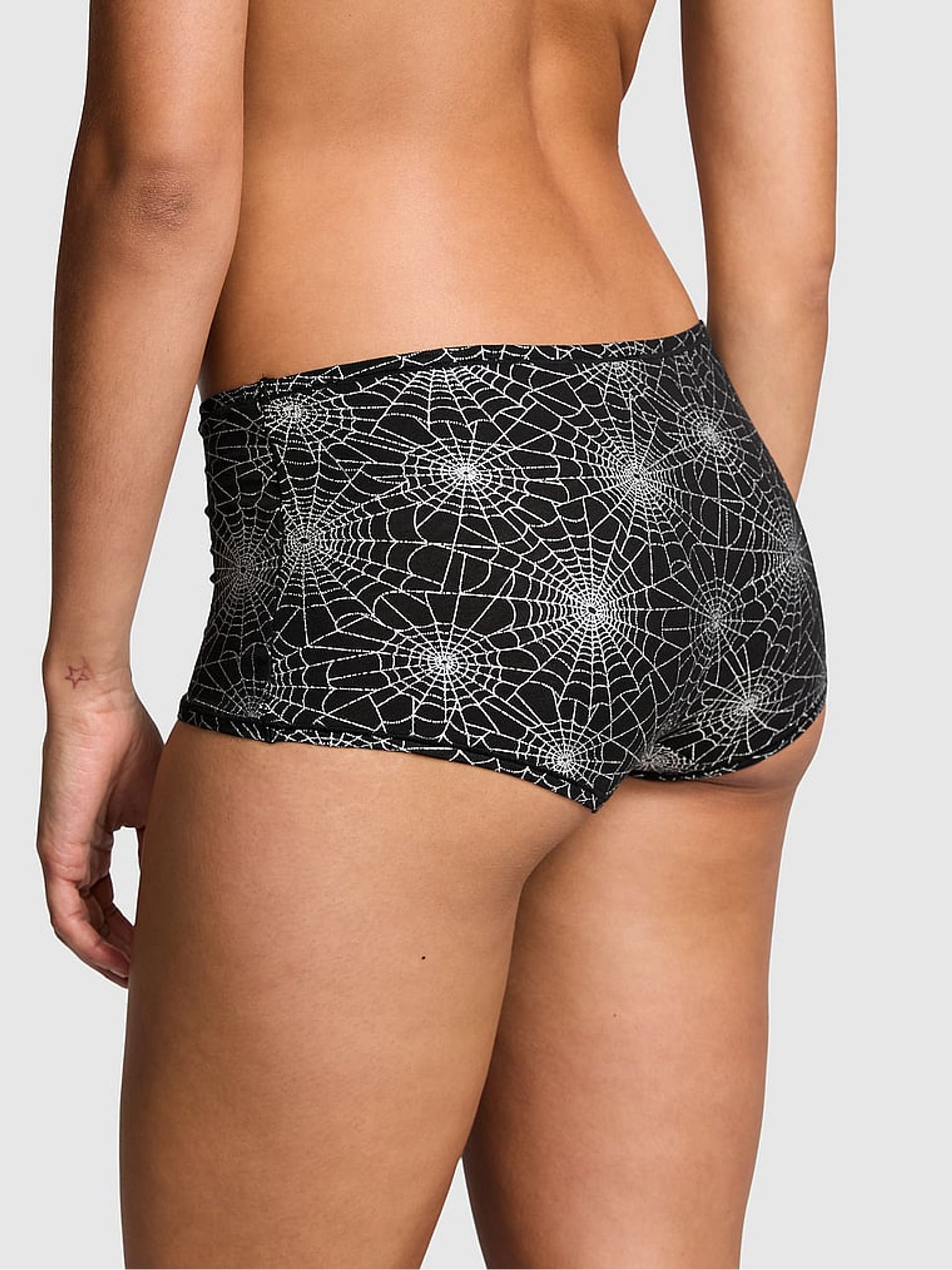 Black Halloween Spiderweb Cotton Boyshort Knickers - Image 2 of 3