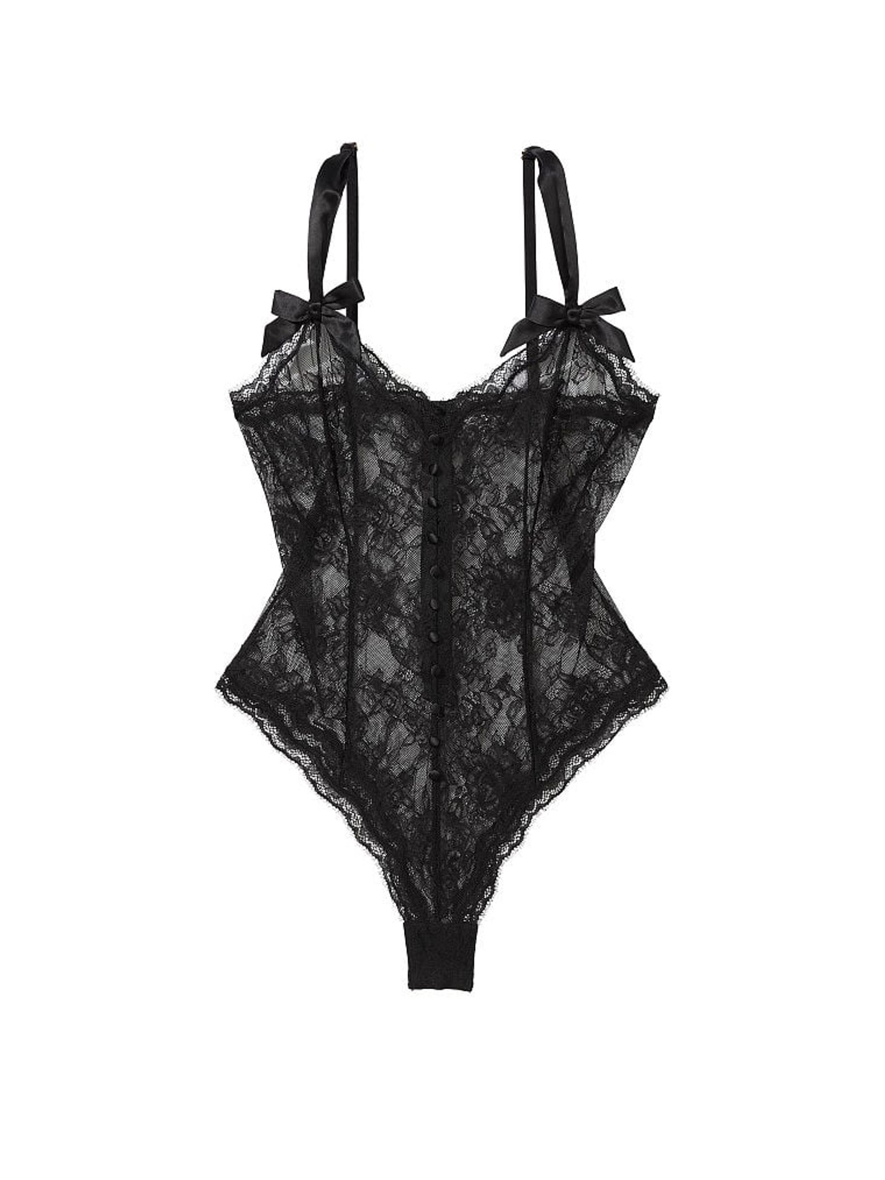 Black Archive Lace Triangle Bodysuit - Image 1 of 3
