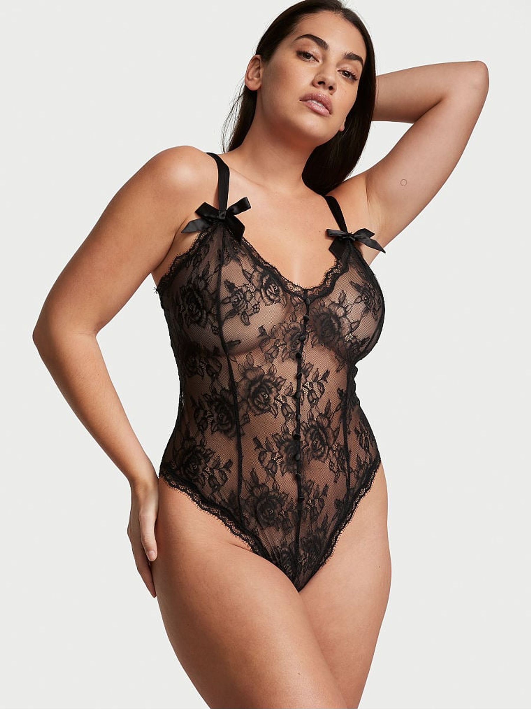 Black Archive Lace Triangle Bodysuit - Image 2 of 3