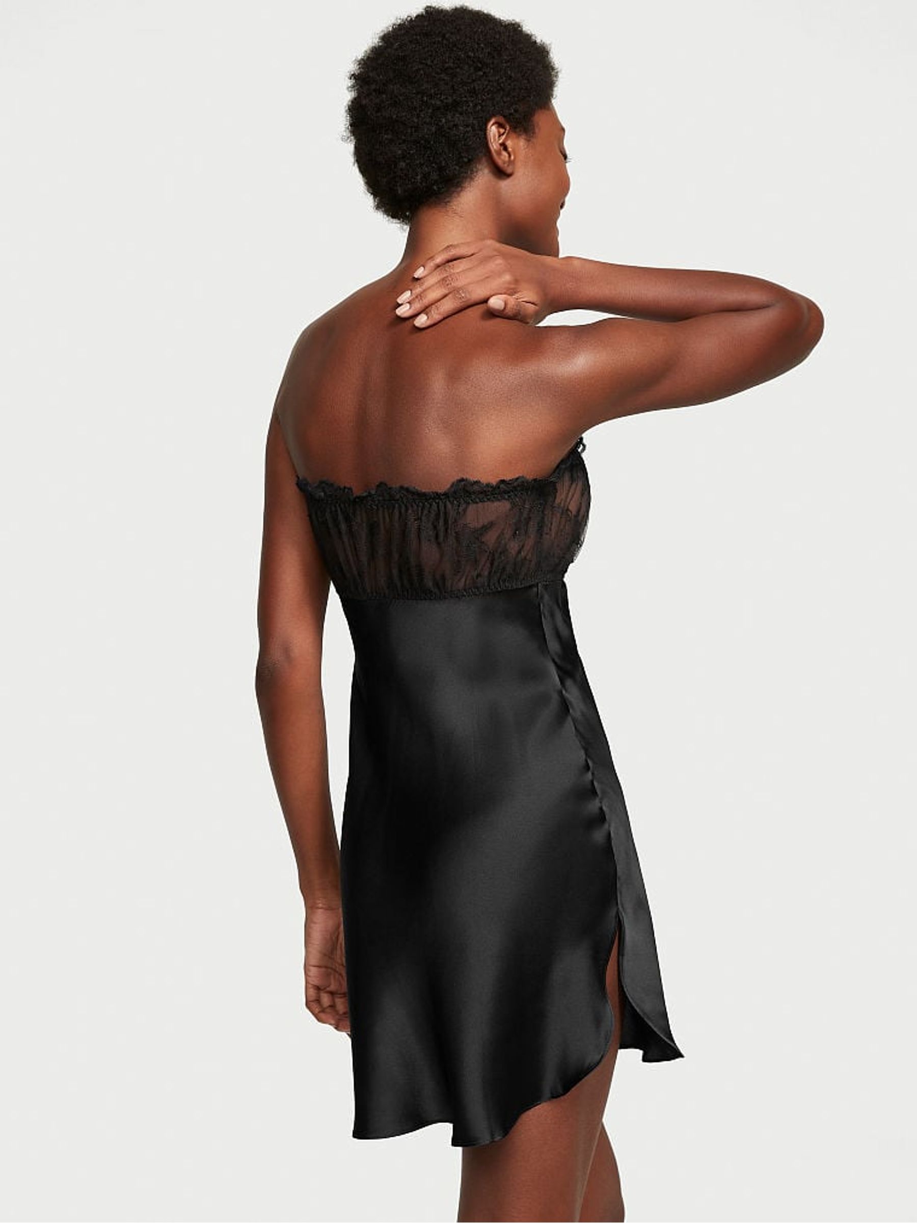 Black Archive Lace Strapless Slip Dress - Image 2 of 3