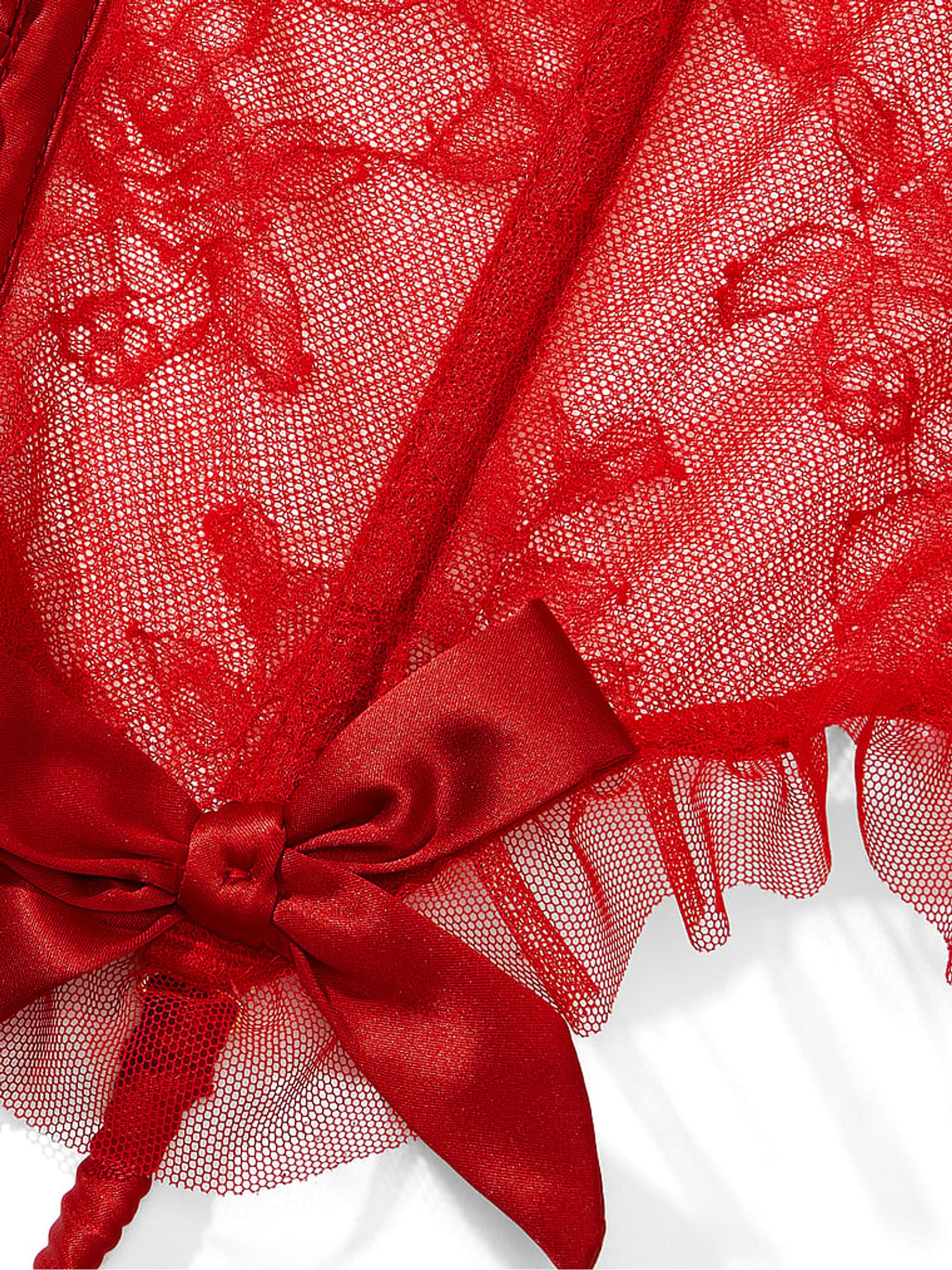 Lipstick Red Archive Lace Corset and Knicker Set - Image 4 of 4
