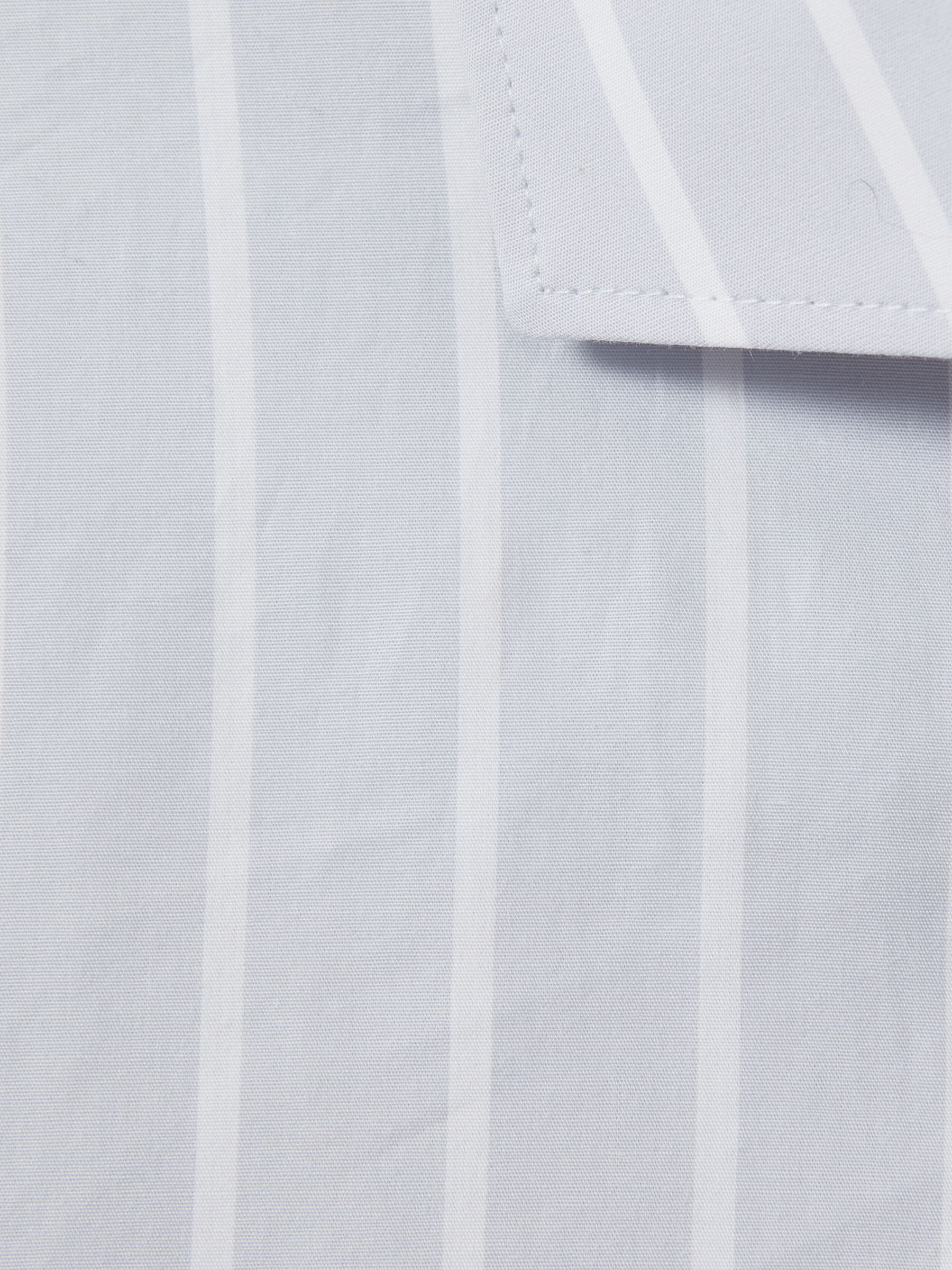 Cotton Striped Cutaway Collar Shirt in Blue/White - Image 6 of 6