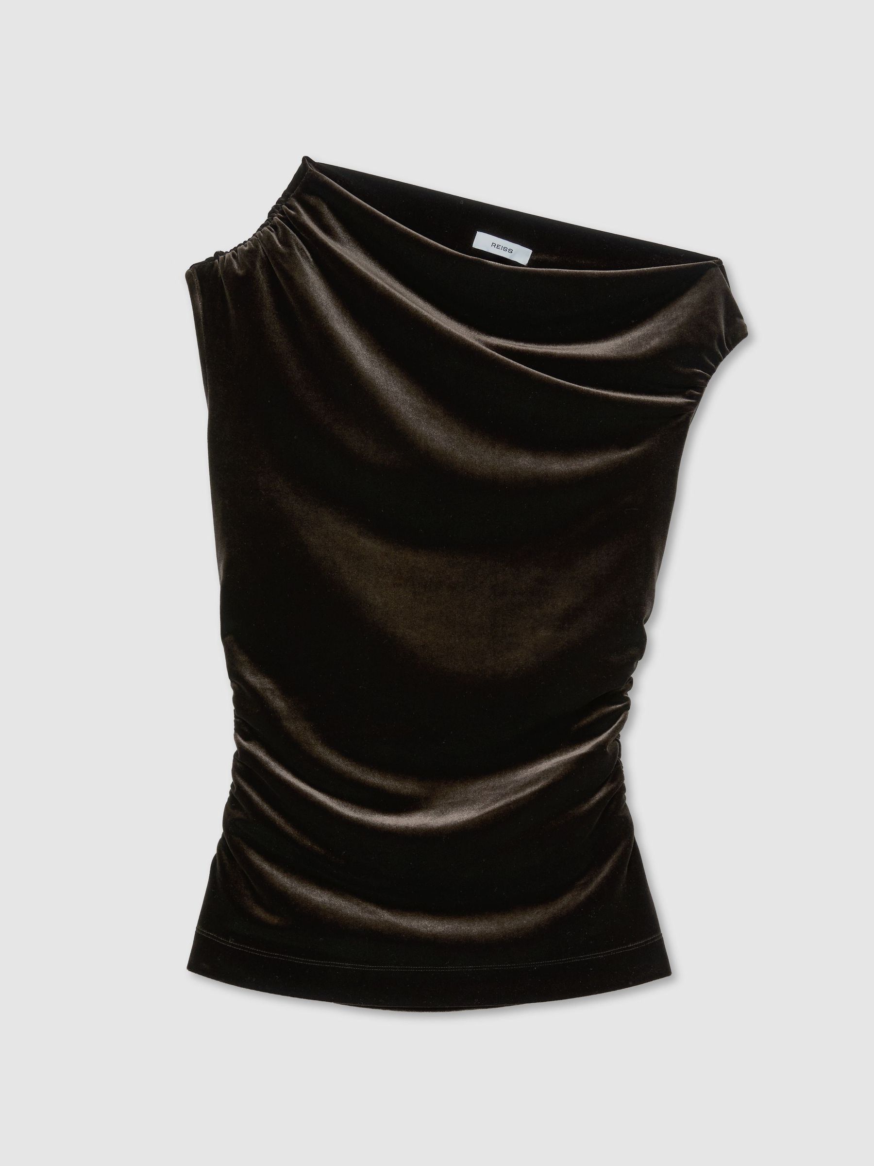 Velvet Off-Shoulder Top in Olive Green - Image 2 of 6 Velvet Off-Shoulder Top in Olive Green - Image 2 of 6