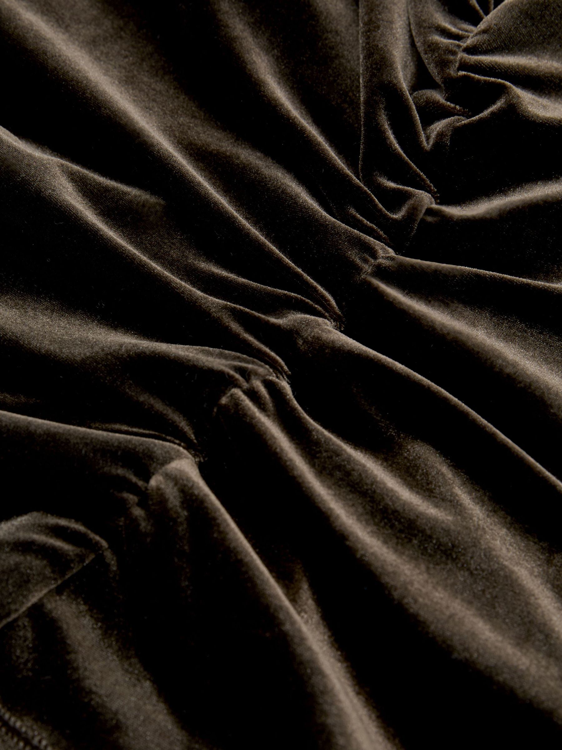 Velvet Off-Shoulder Top in Olive Green - Image 6 of 6