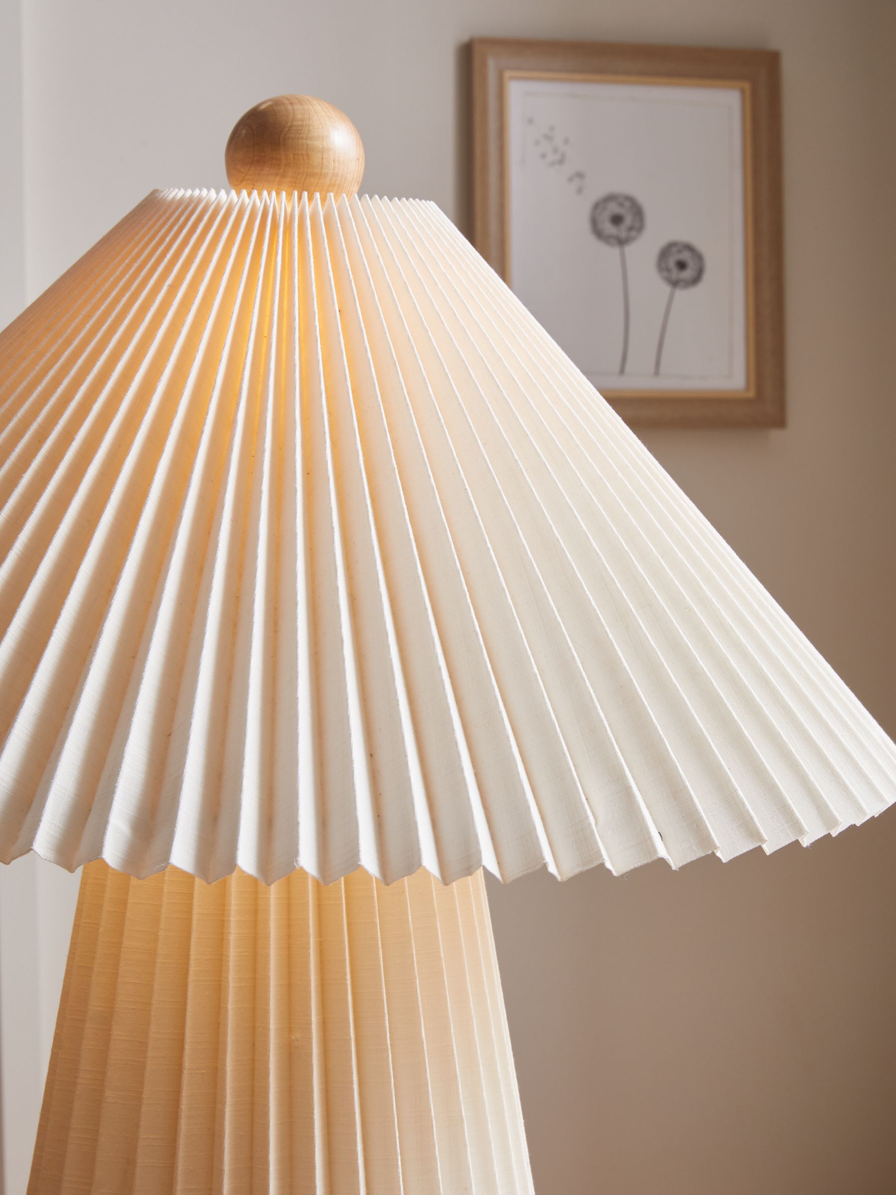 Lila Pleated Table Lamp in Cream - Image 3 of 6