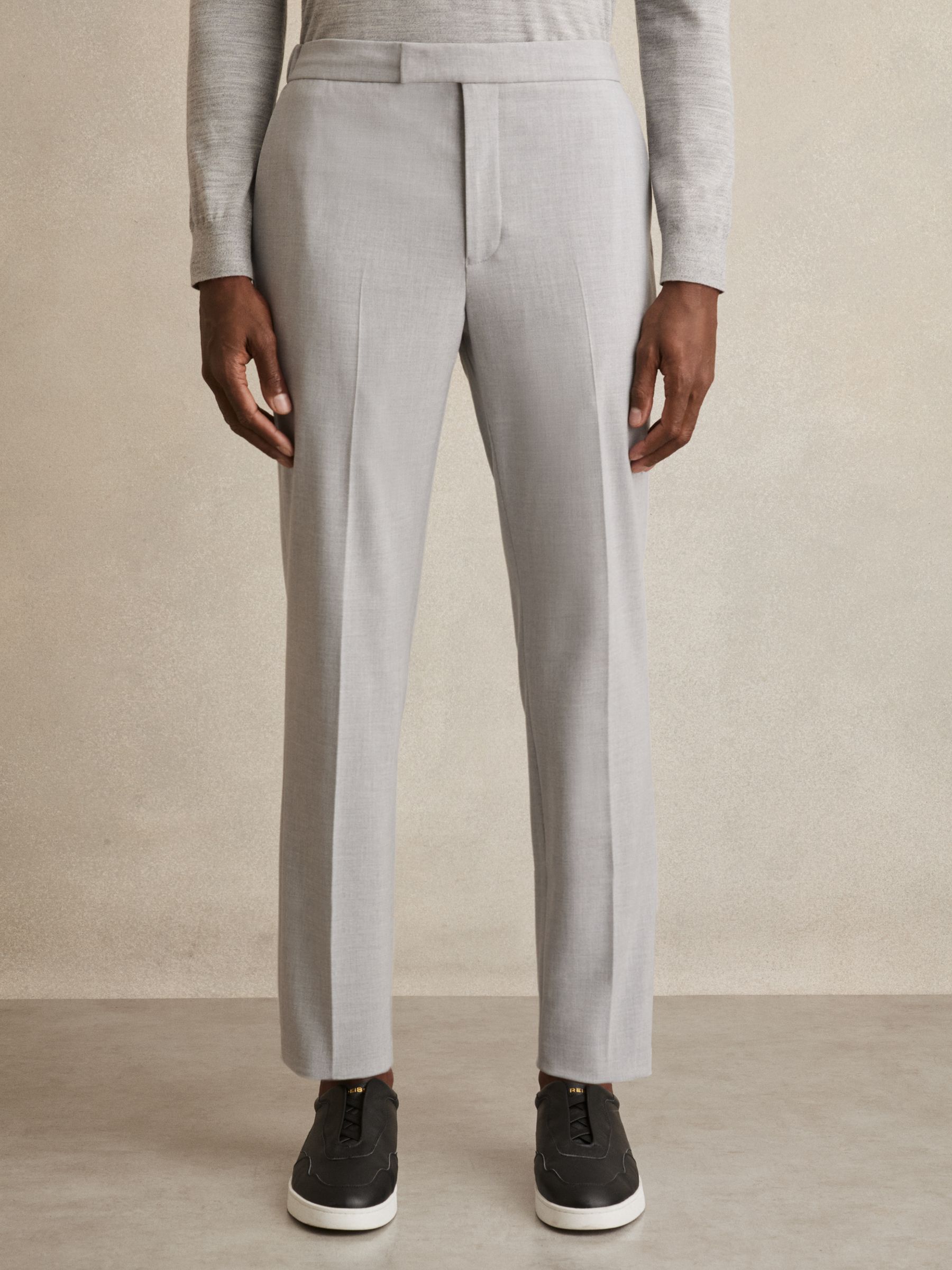 Stretch Slim Fit Drawstring Trousers in Grey - image 3