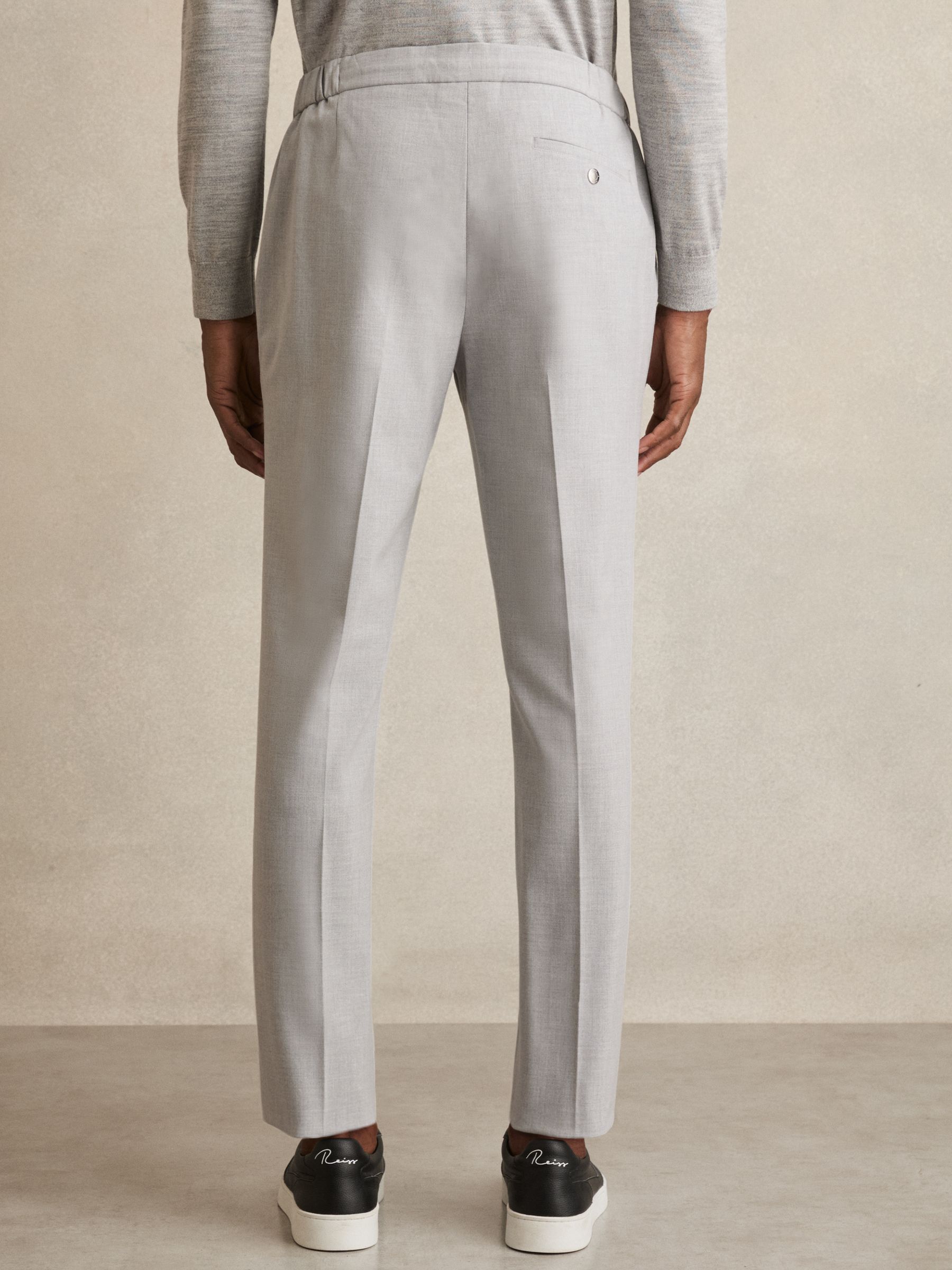Stretch Slim Fit Drawstring Trousers in Grey - image 5
