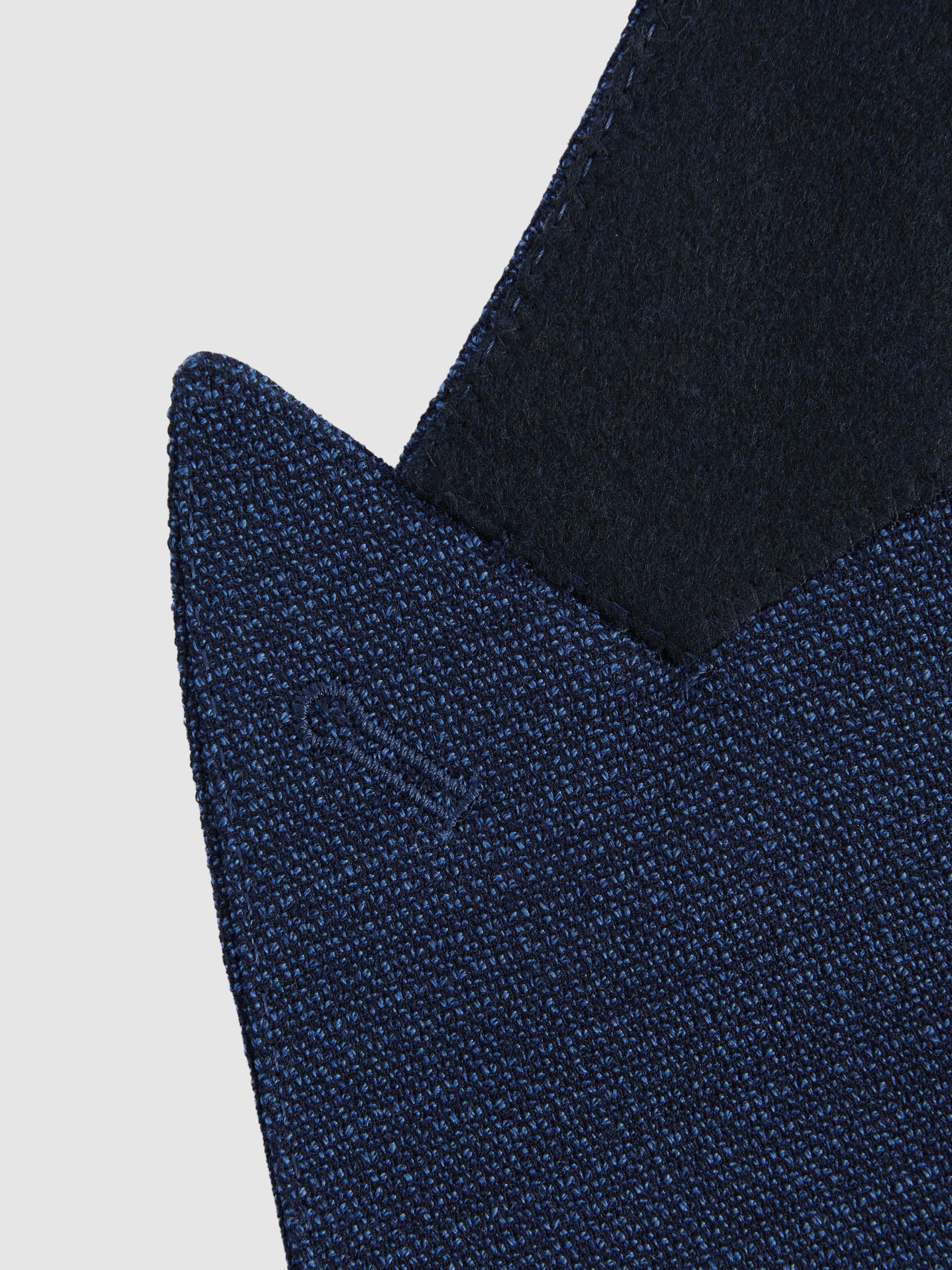Wool Blend Double Breasted Blazer in Indigo - Image 7 of 7
