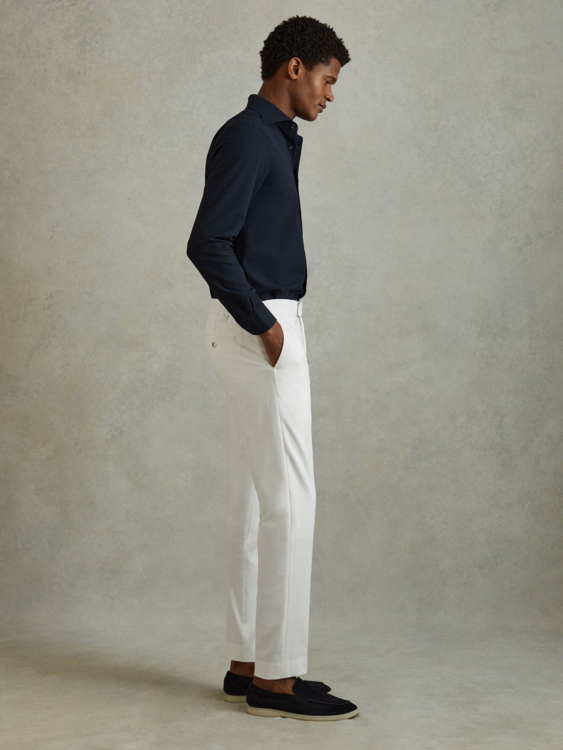 Relaxed Drawstring Trousers in White - Image 1 of 5 Relaxed Drawstring Trousers in White - Image 1 of 5