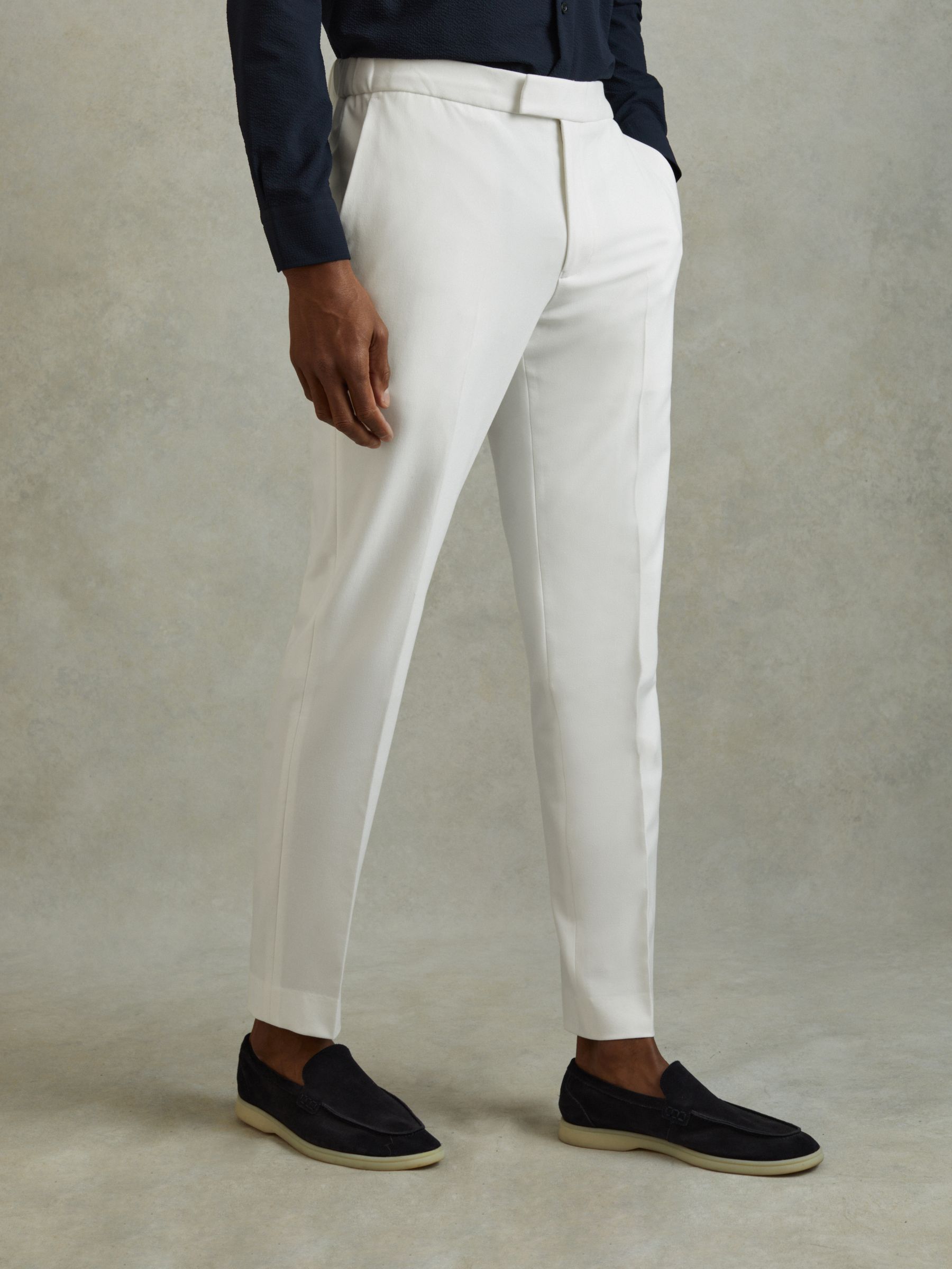 Relaxed Drawstring Trousers in White - Image 3 of 5