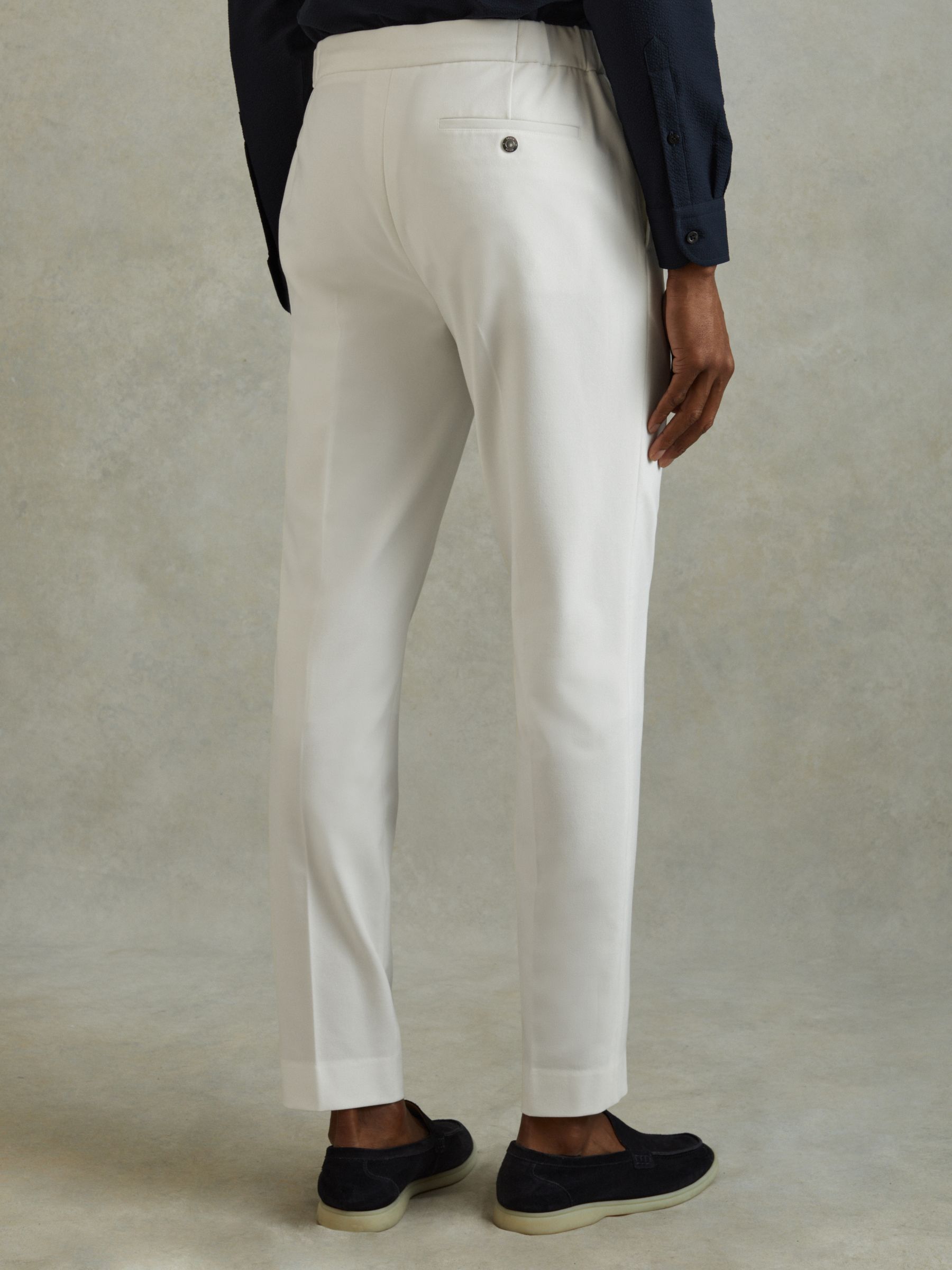 Relaxed Drawstring Trousers in White - Image 4 of 5