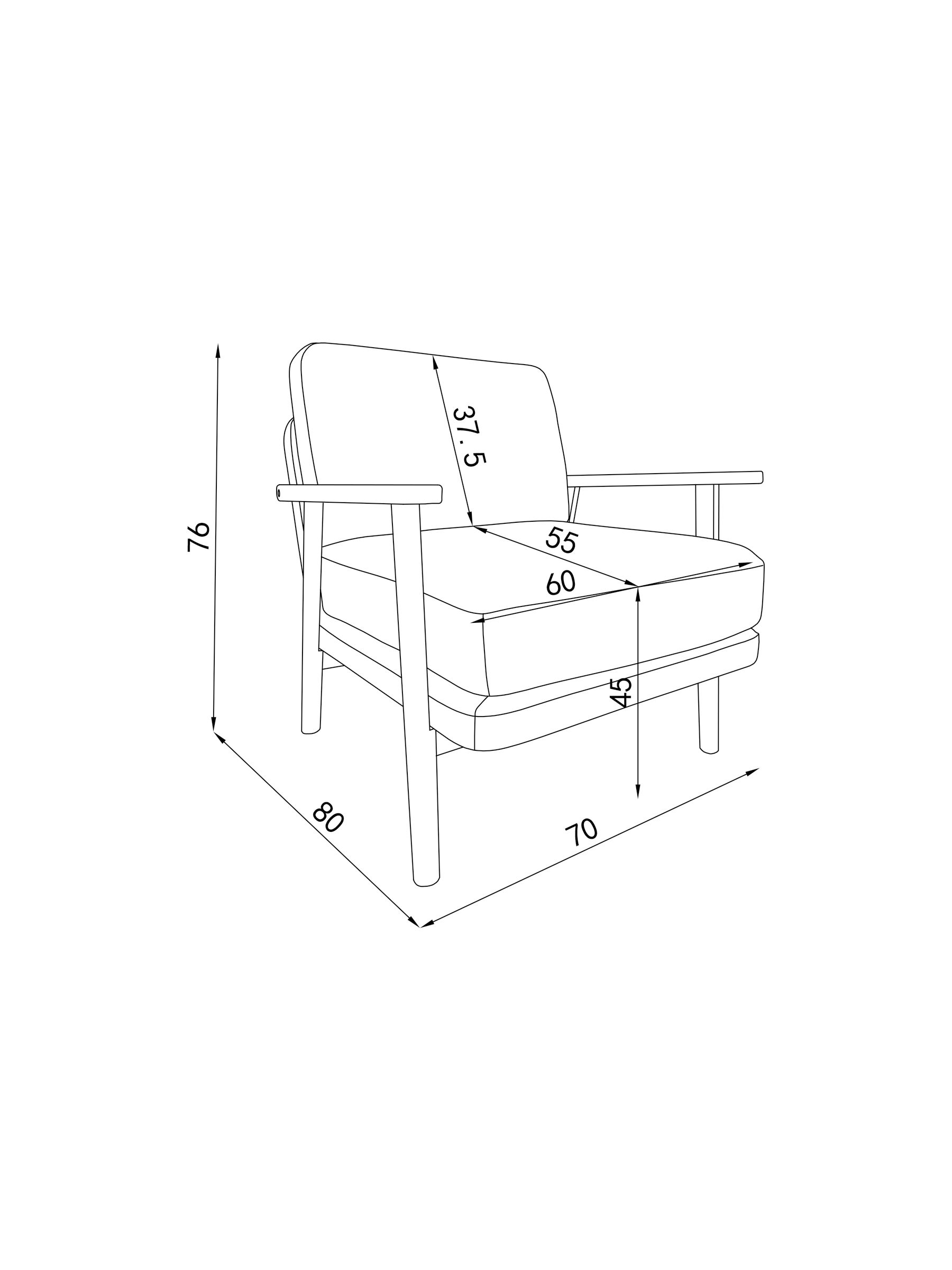 Lars Accent Chair in Mountain Grey - Image 4 of 6