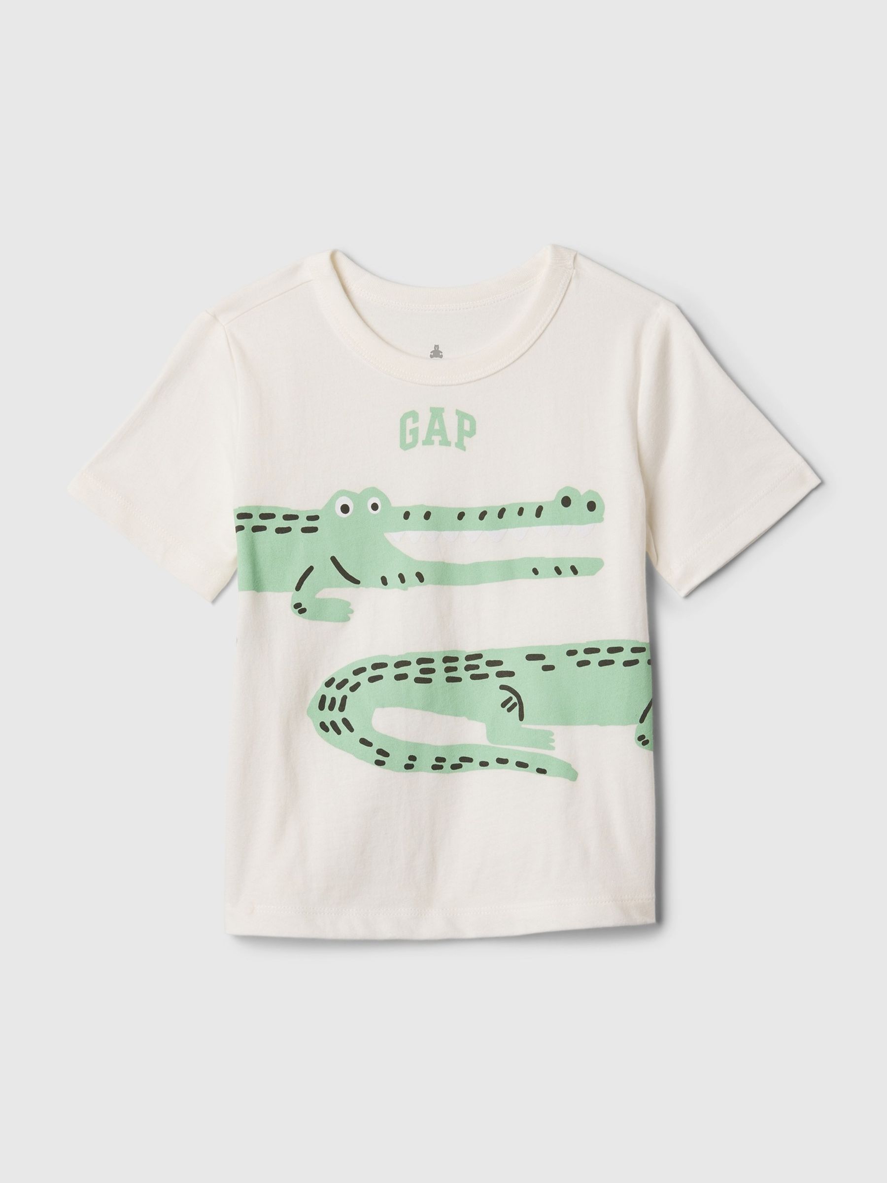 Cream Crocodile Graphic Logo Short Sleeve Crew Neck T-Shirt (Newborn-5yrs) - Image 2 of 3