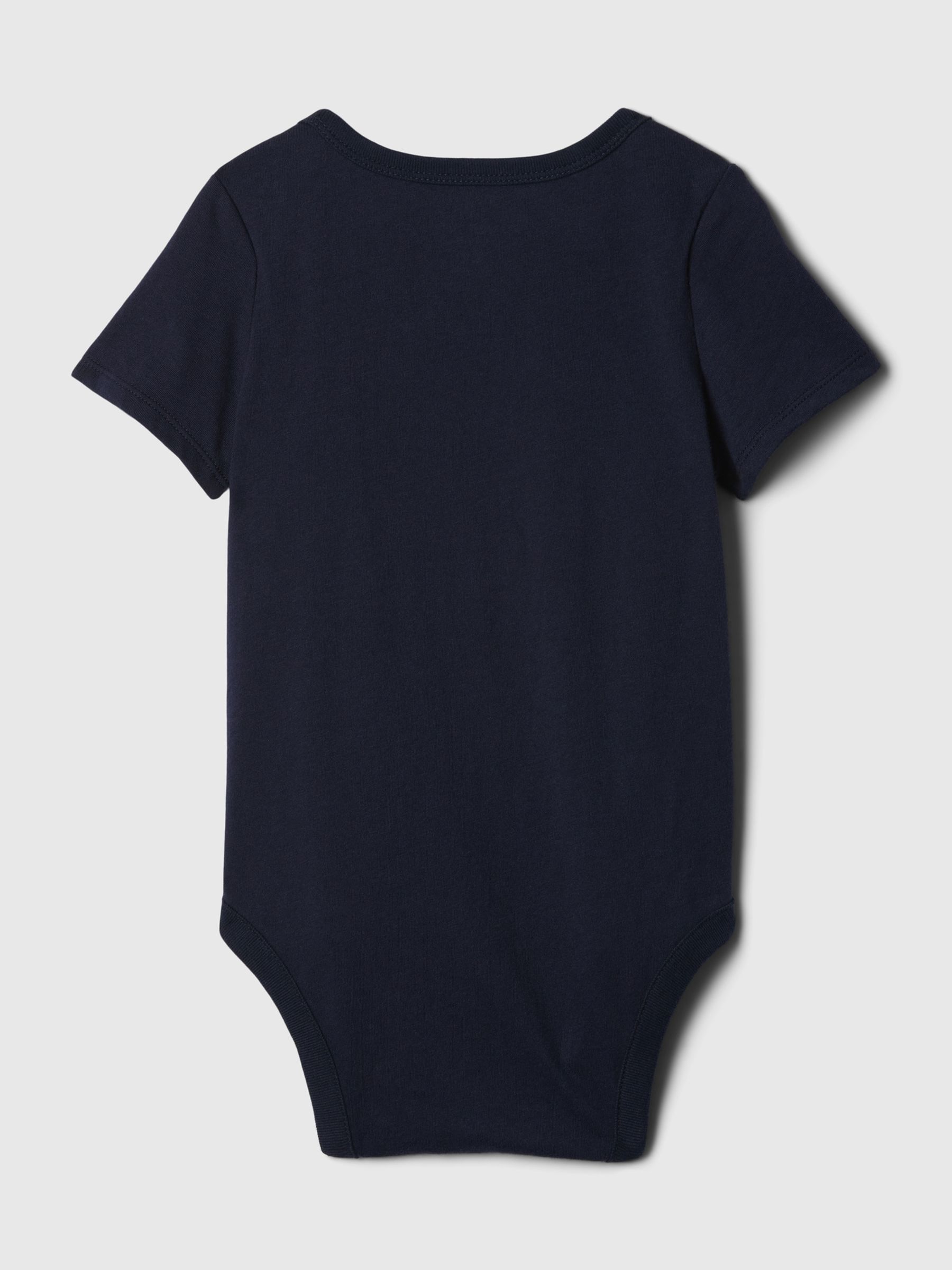 Navy Blue Embroidered Brannan Bear Pocket Short Sleeve Bodysuit (Newborn-24mths) - Image 2 of 3