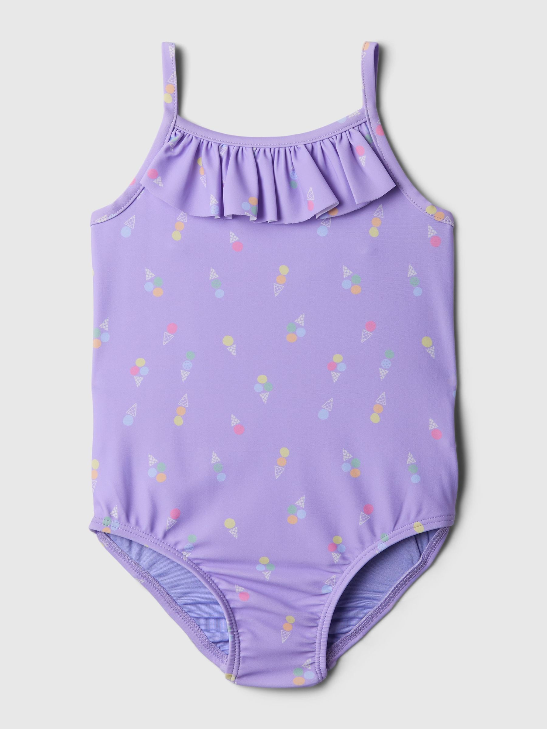 Purple Ruffle Detail Baby Swimsuit (6mths-5yrs) - Image 1 of 4