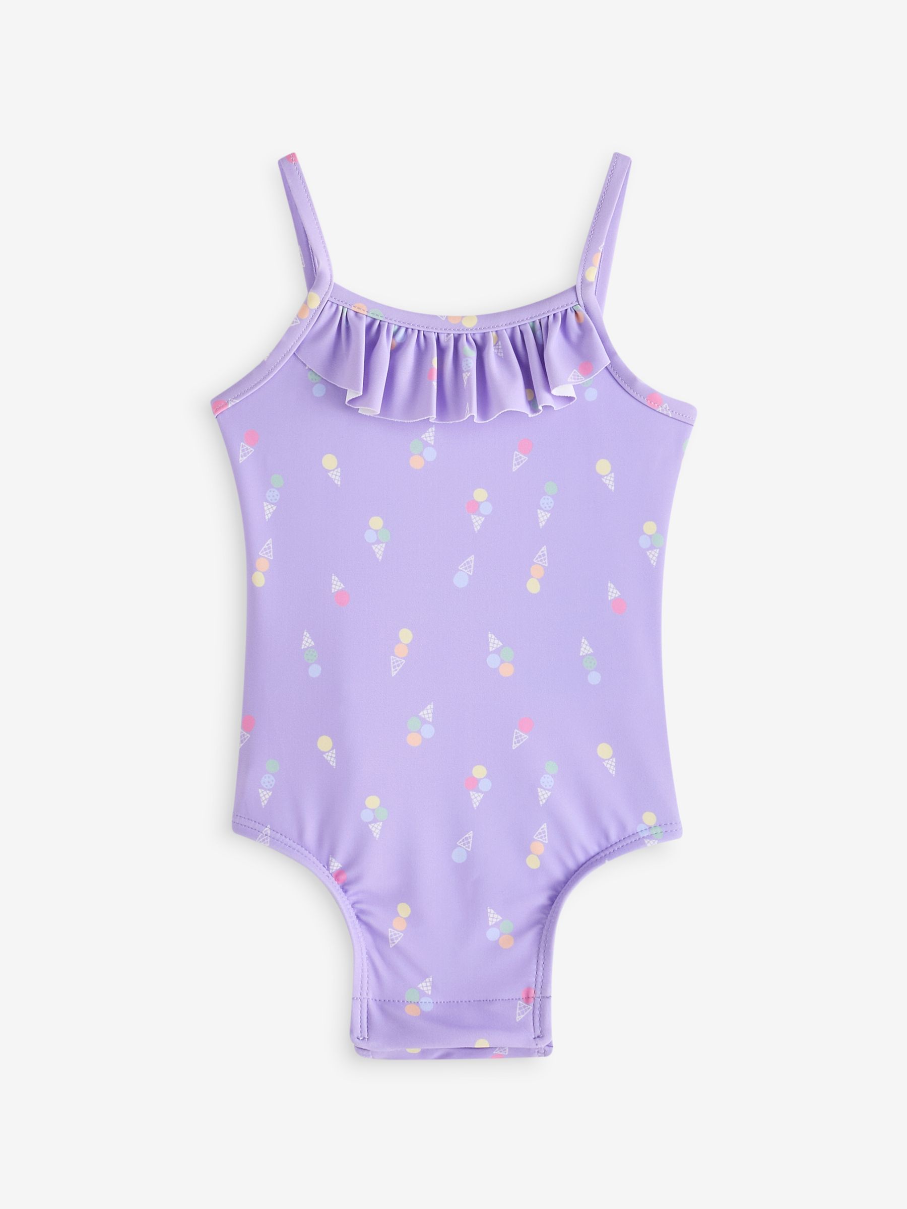 Purple Ruffle Detail Baby Swimsuit (6mths-5yrs) - Image 2 of 4