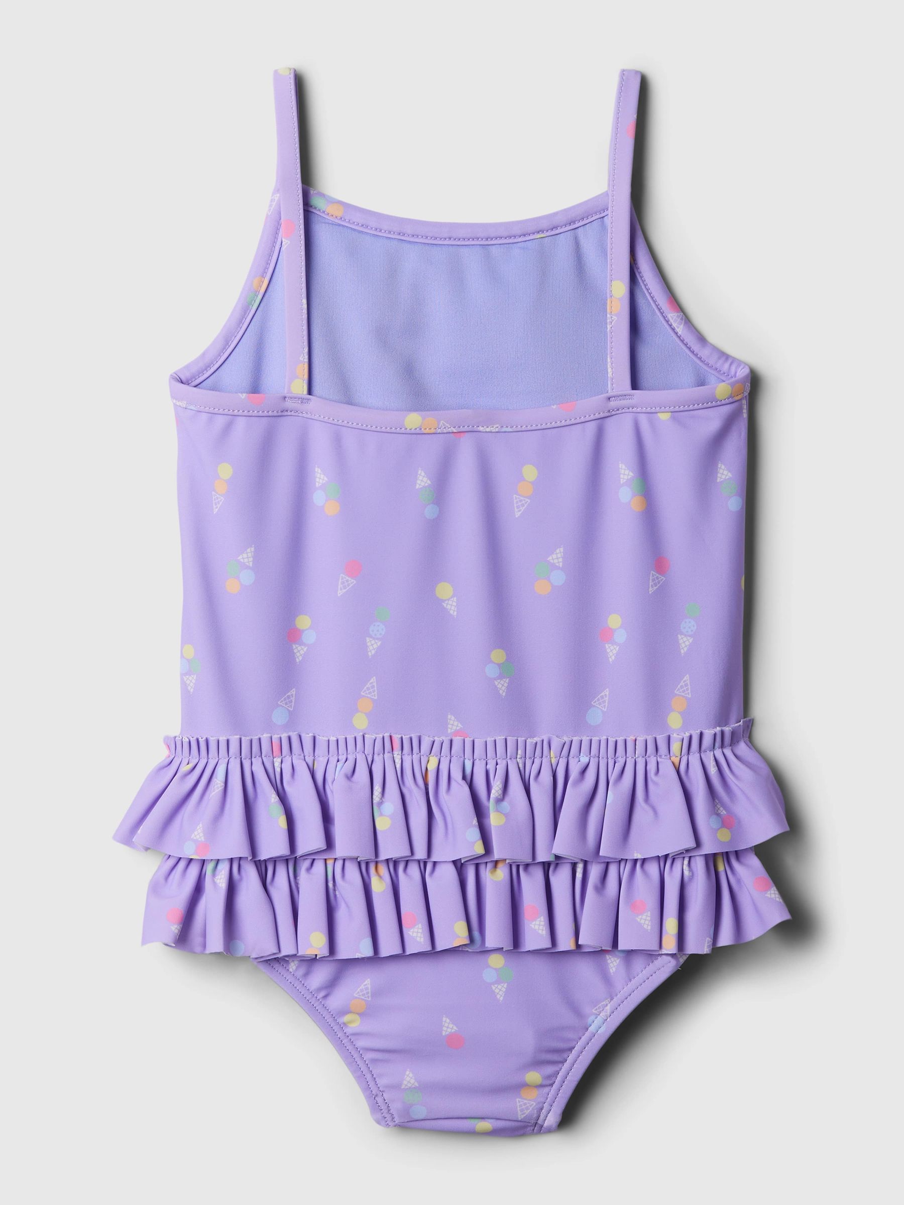 Purple Ruffle Detail Baby Swimsuit (6mths-5yrs) - Image 3 of 4