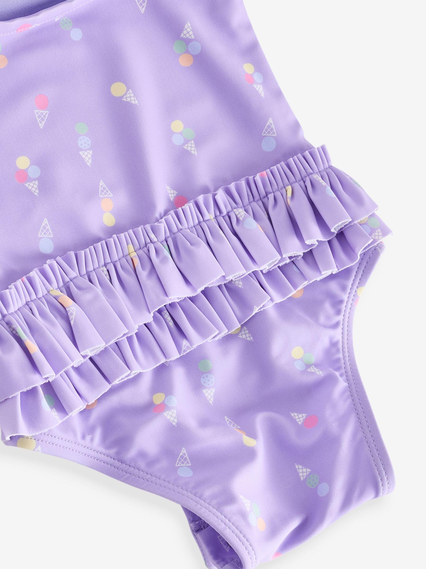 Purple Ruffle Detail Baby Swimsuit (6mths-5yrs) - Image 4 of 4