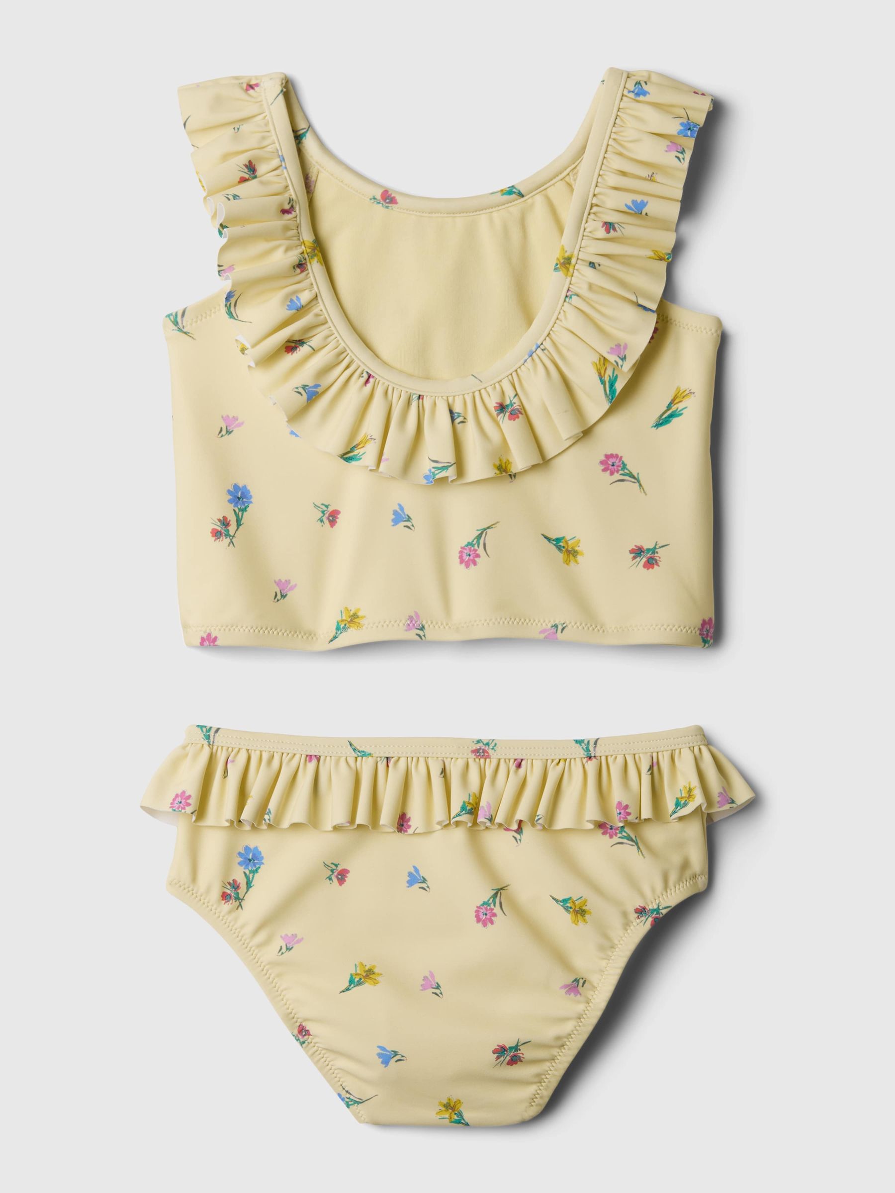 Yellow Floral Ruffle Detail Baby Tankini (6mths-5yrs) - Image 2 of 3