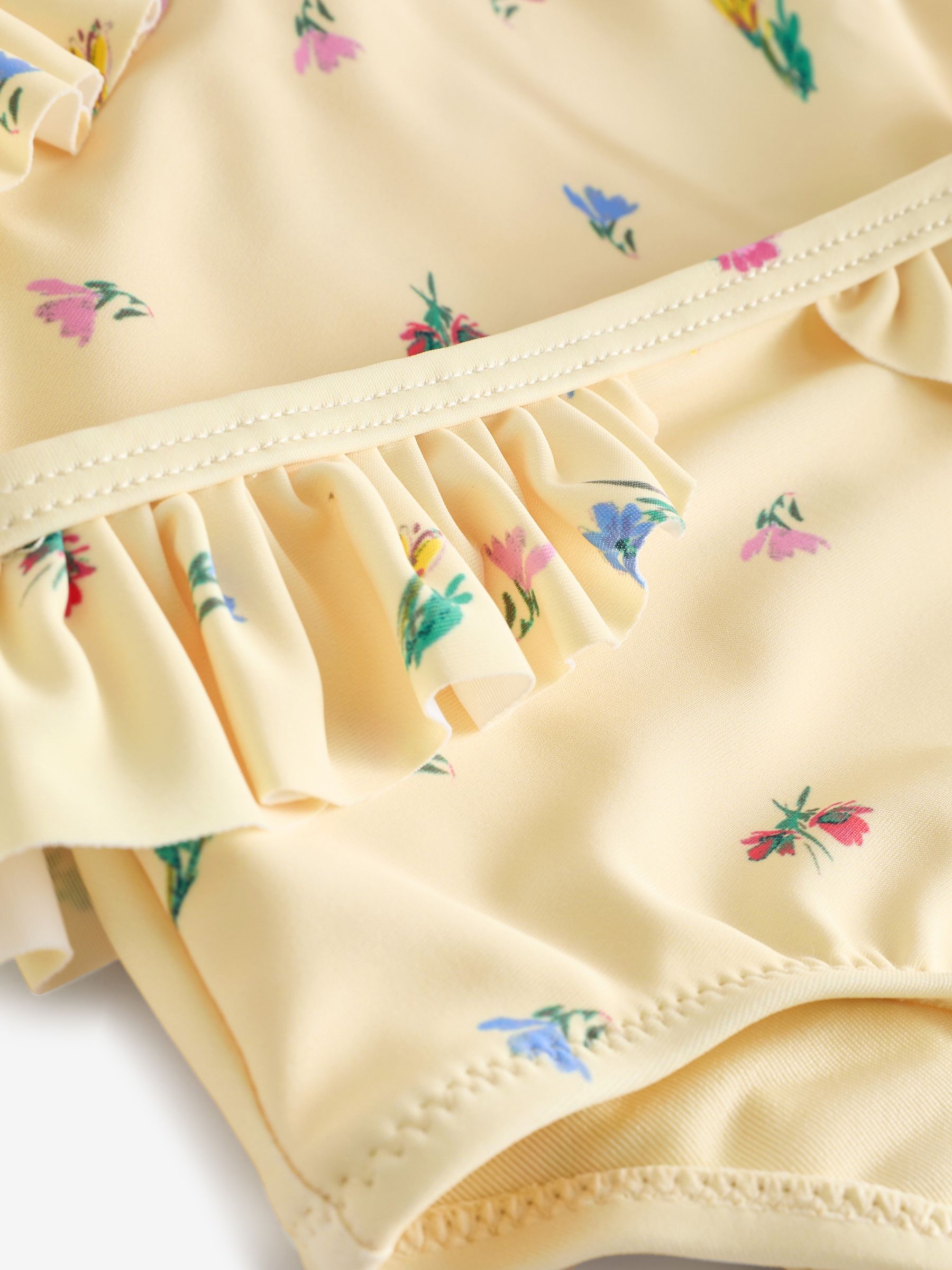 Yellow Floral Ruffle Detail Baby Tankini (6mths-5yrs) - Image 3 of 3