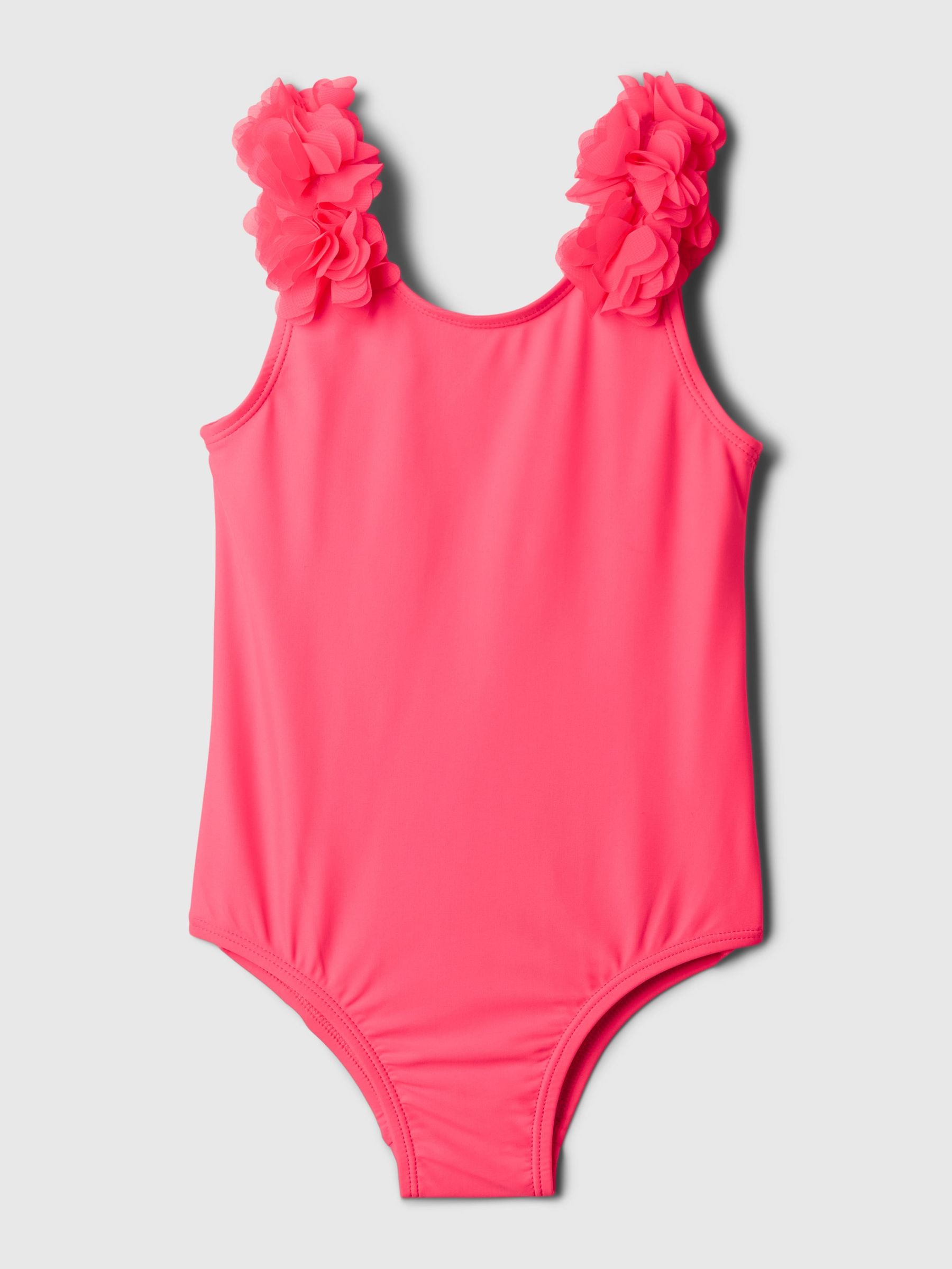 Pink 3D Floral Baby Swimsuit (6mths-5yrs) - Image 1 of 4