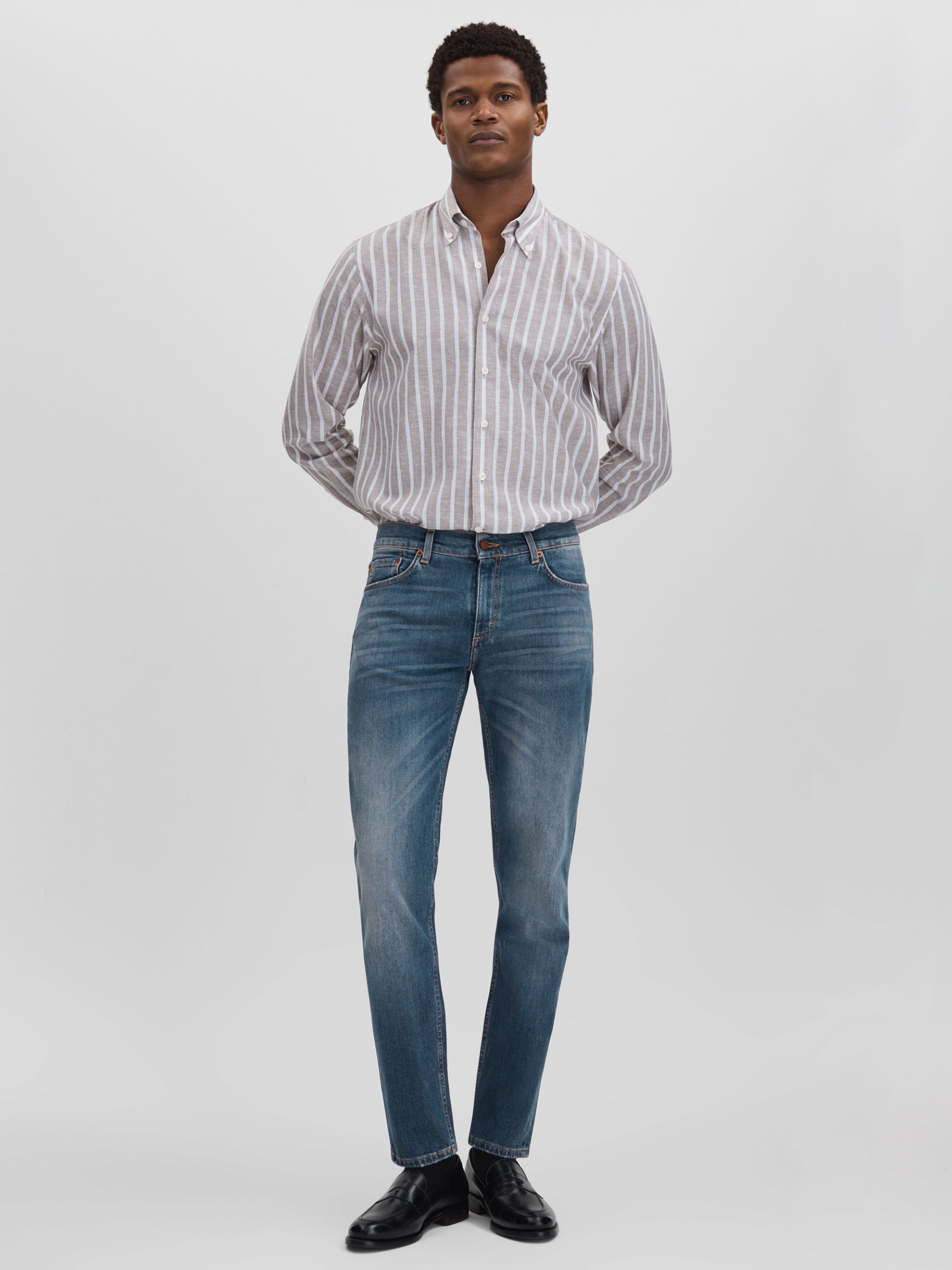 Oscar Jacobson Slim Fit Jeans in Denim Blue - Image 3 of 6