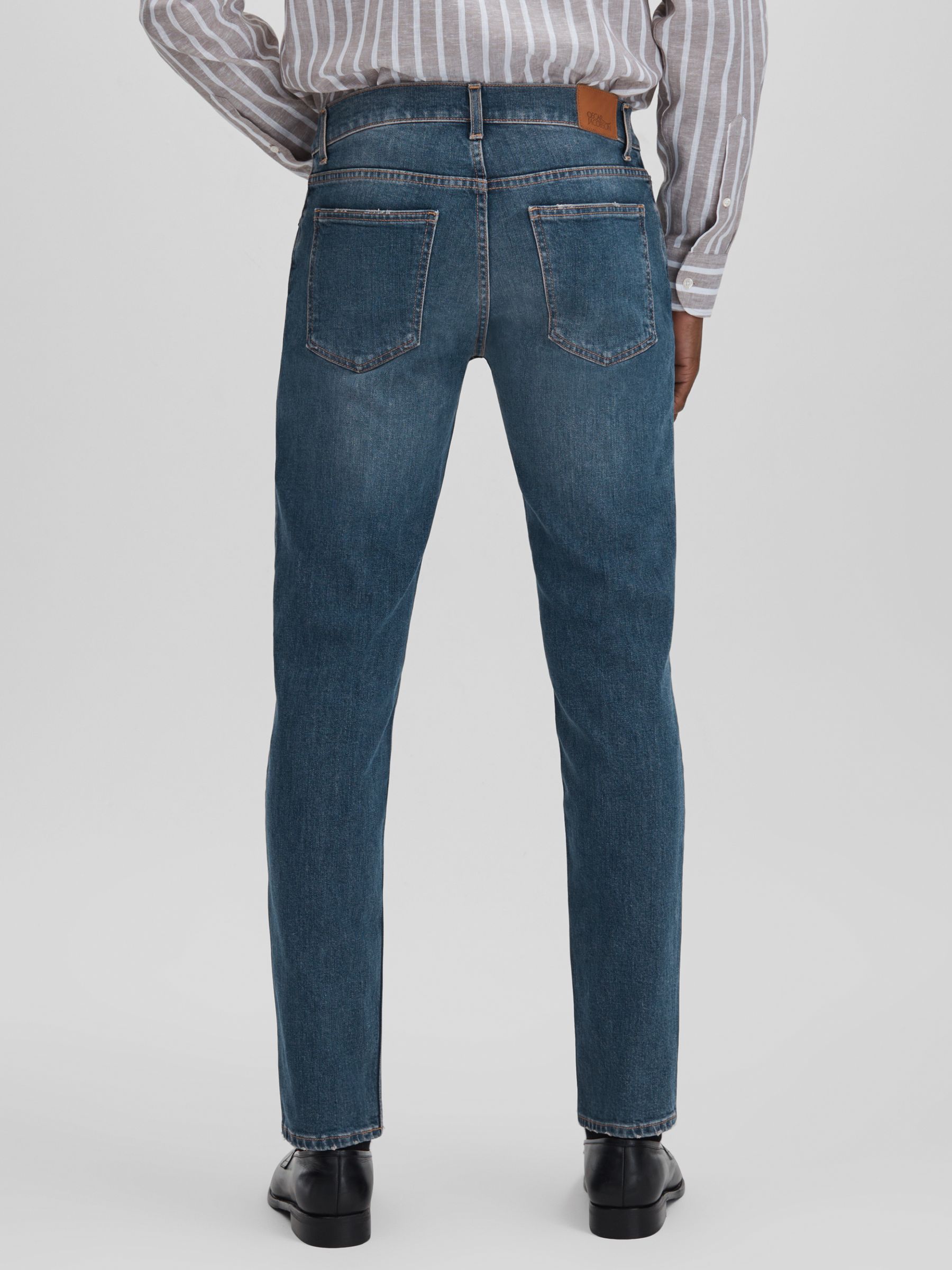 Oscar Jacobson Slim Fit Jeans in Denim Blue - Image 5 of 6