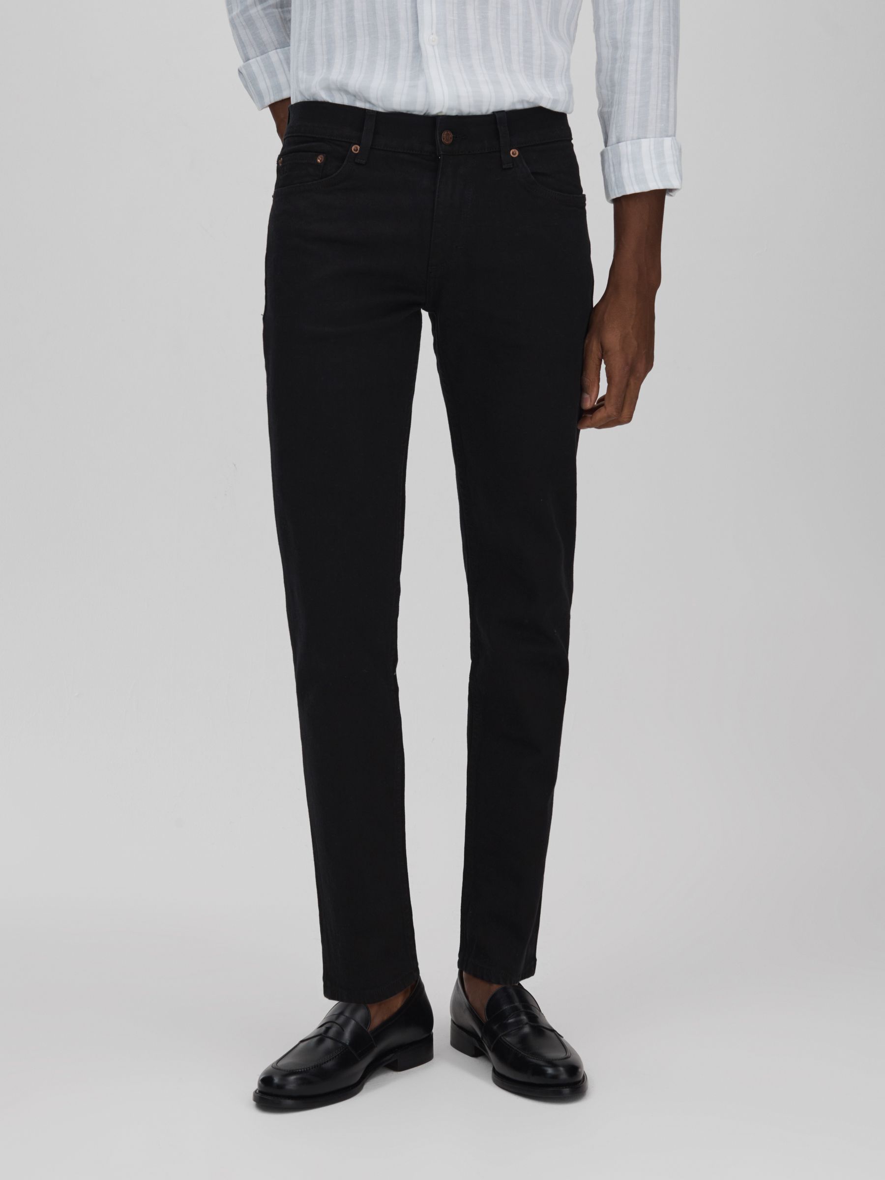 Oscar Jacobson Slim Fit Jeans in Black - Image 1 of 6