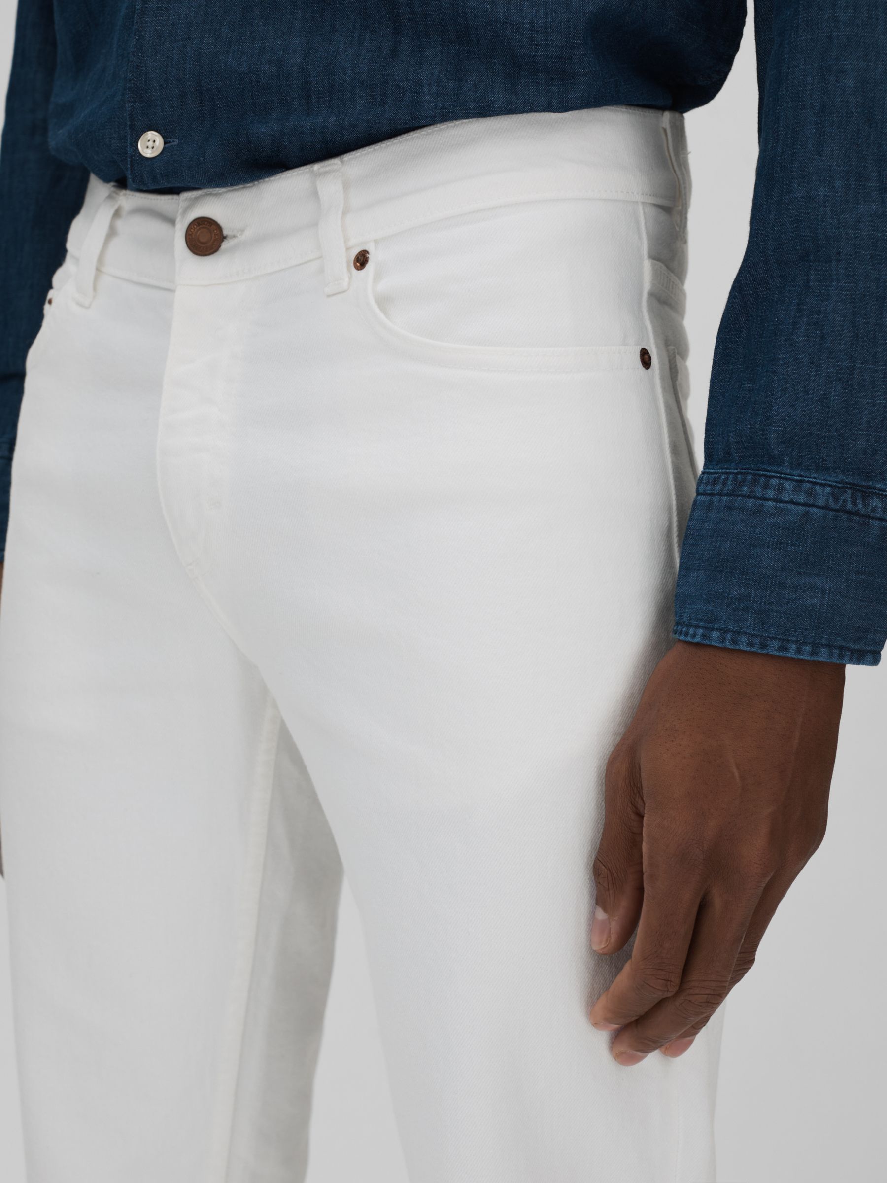 Oscar Jacobson Slim Fit Jeans in Snow White - Image 4 of 6
