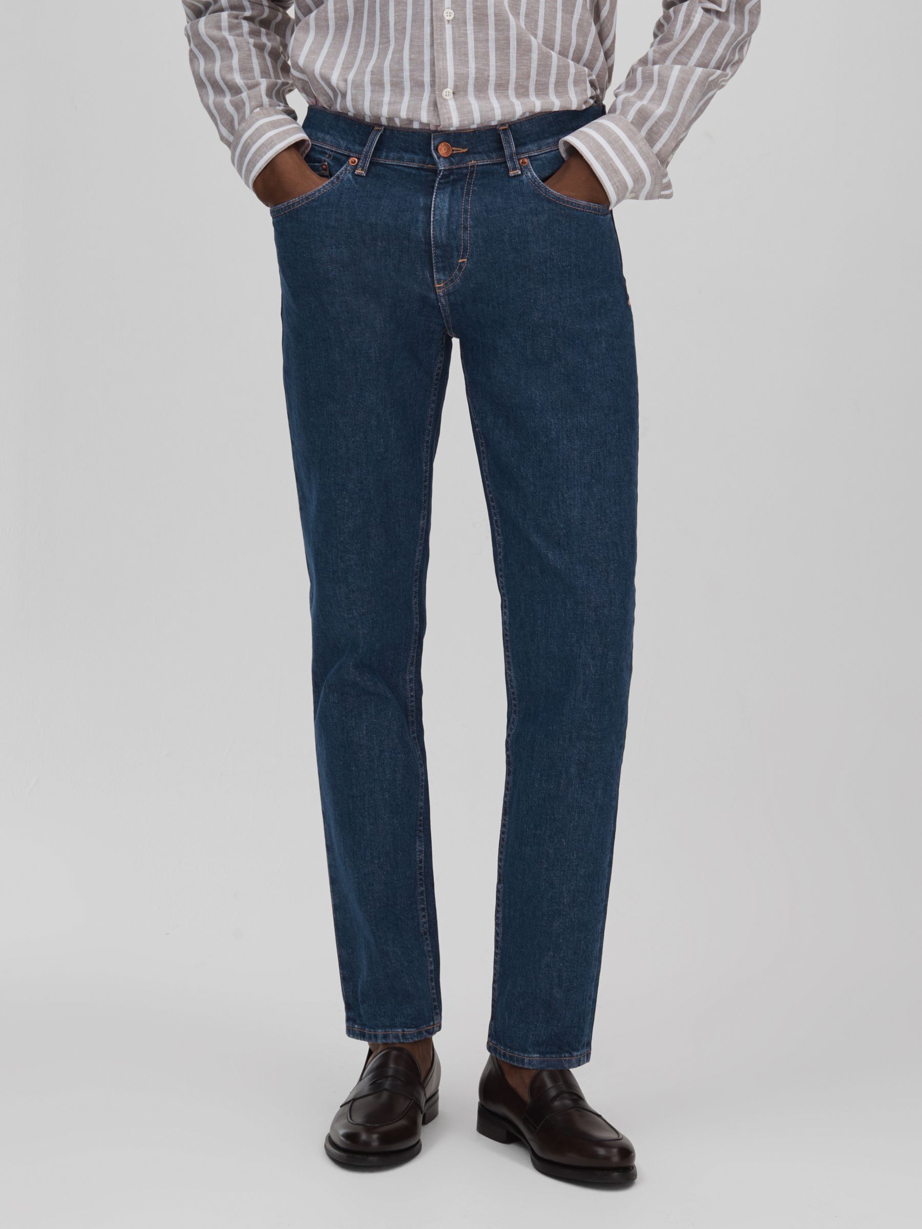 Oscar Jacobson Slim Fit Jeans in Thunder Blue - Image 1 of 6