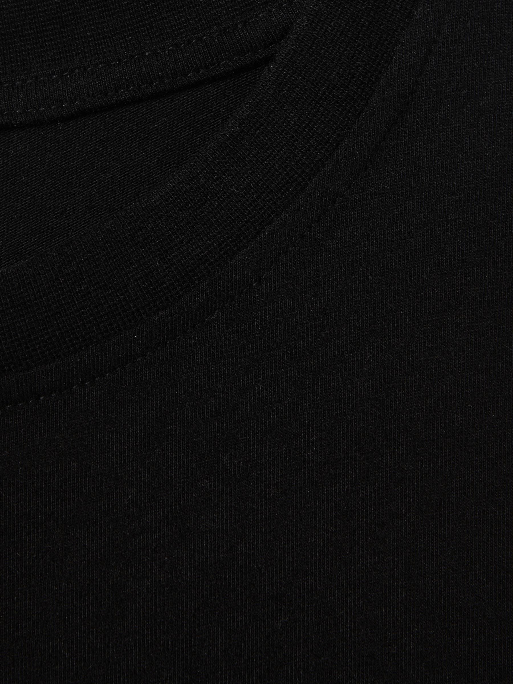Cotton Crew Neck T-Shirt in Black - Image 7 of 7