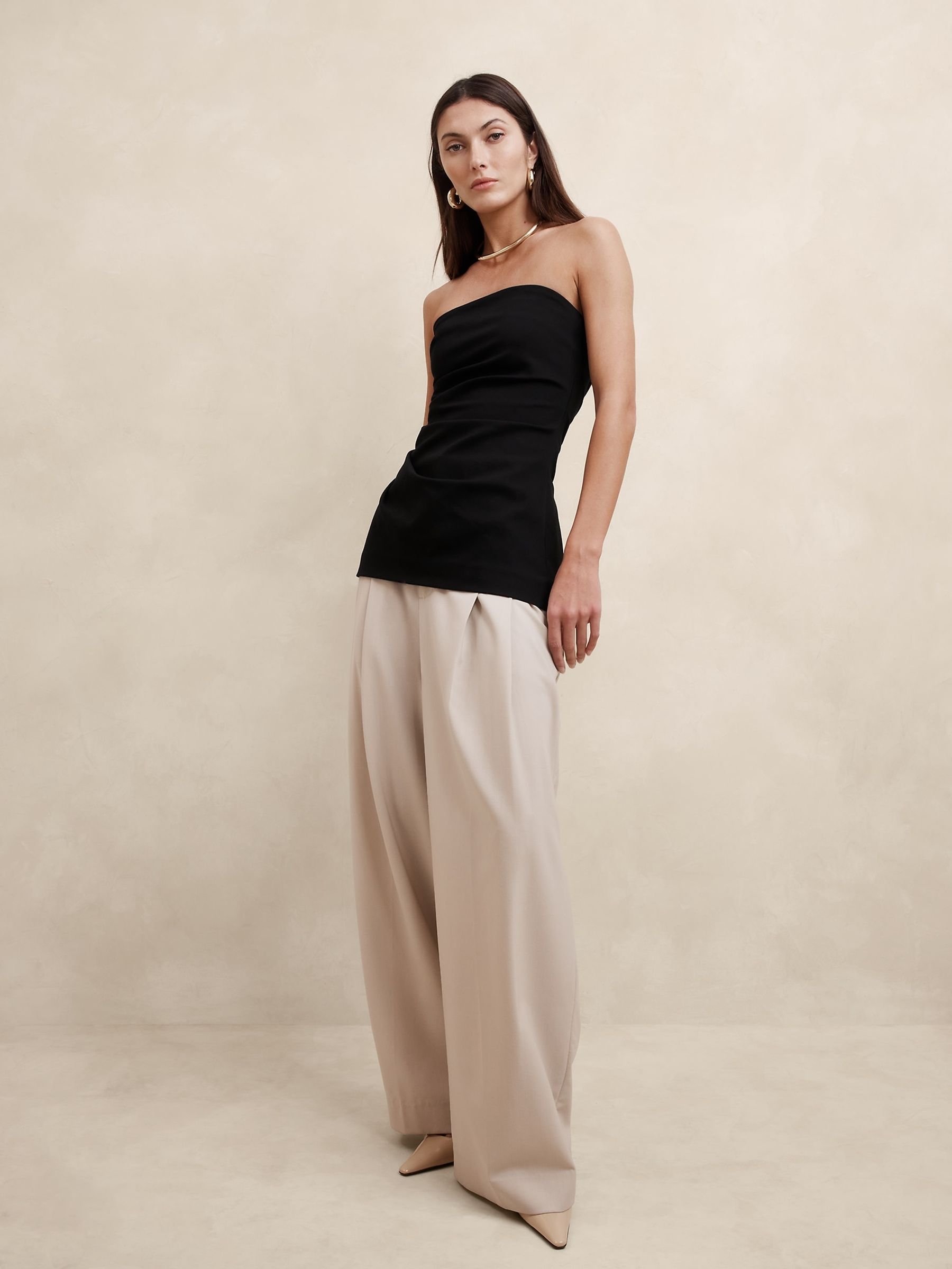 Banana Republic Black Everywhere Ponte Strapless Top - Image 1 of 1